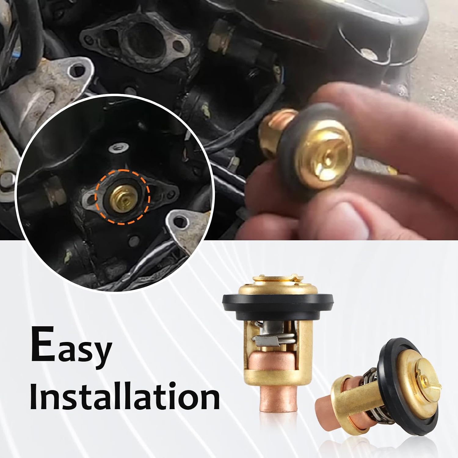 2PCS Thermostat Kit Compatible with Mercury Marine V6 135HP 150HP 175HP 200HP 225HP Replace#: Mercury 75692Q2 27-62386 27-62386001