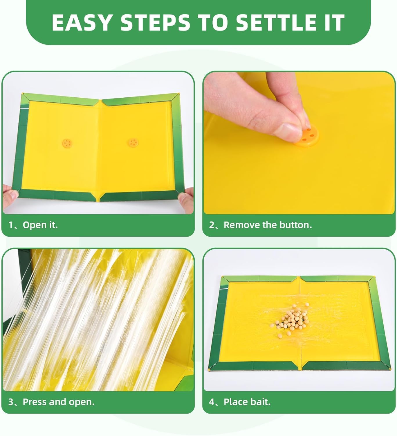 5 Pack Strong Sticky Trap Pad And Boards For Multi Pests, Can Be Used Indoors At Homes And Offices Or Outdoor. Fold Into Any Shape. Non- Toxic. Eco- Friendly (23.7 X 16.8 X 0.4 cm) - Image 3