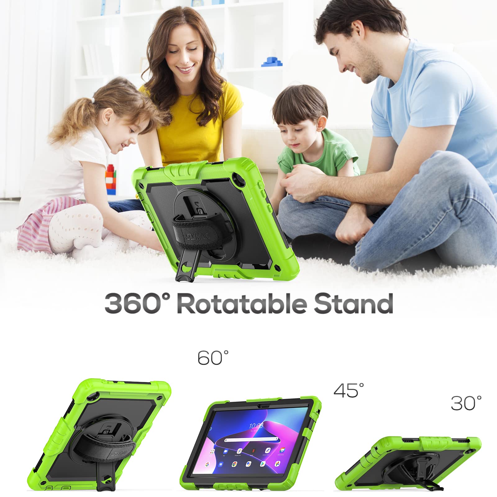SEYMAC Case for Lenovo Tab M10 3rd Gen 10.1 inch 2022(TB-328), Lenovo Tab M10 Shockproof Case with Screen Protector - Image 4