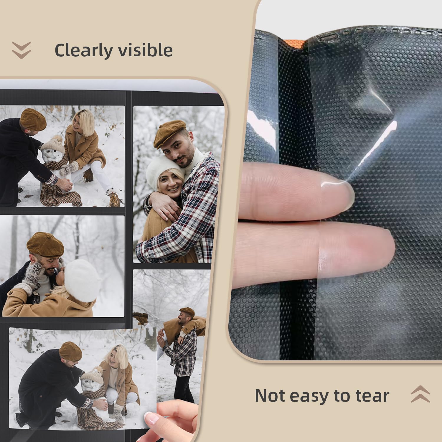Popotop Álbum de fotos de 4 x 6 pulgadas, 100 bolsillos para regalos de boda, álbumes de fotos de tapa dura de lino para aniversario familiar, fotos de bebé y vacaciones