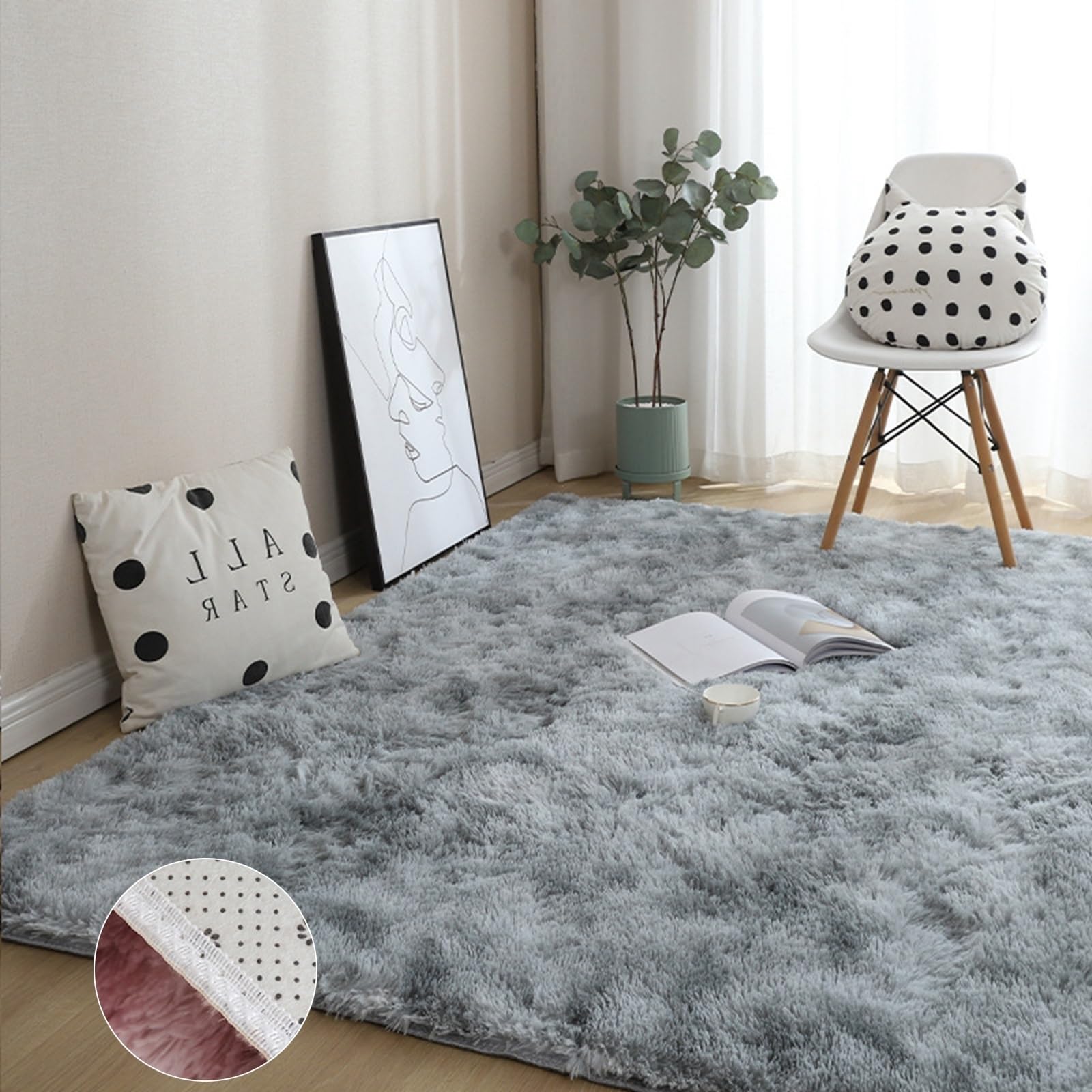 GOUSANG Rugs Living Room 50 x 140 cm Decorative Rug Hallway Entrance Luxurious Soft for Sofa Home Room Hallway Kitchens, Light Grey