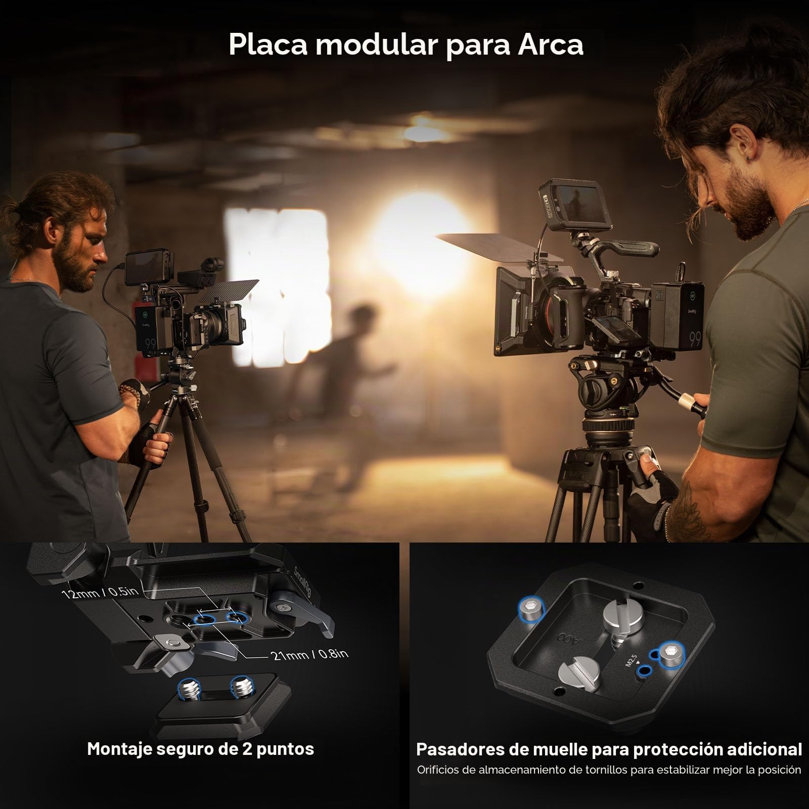 SMALLRIG V-Mount Battery Plate, para Arca-Swiss, Placa de Montaje de Batería V-Lock Compacta y Plegable en Forma de L para Cámara DSLR, para NEEWER V Mount Battery PS099E- 4064B