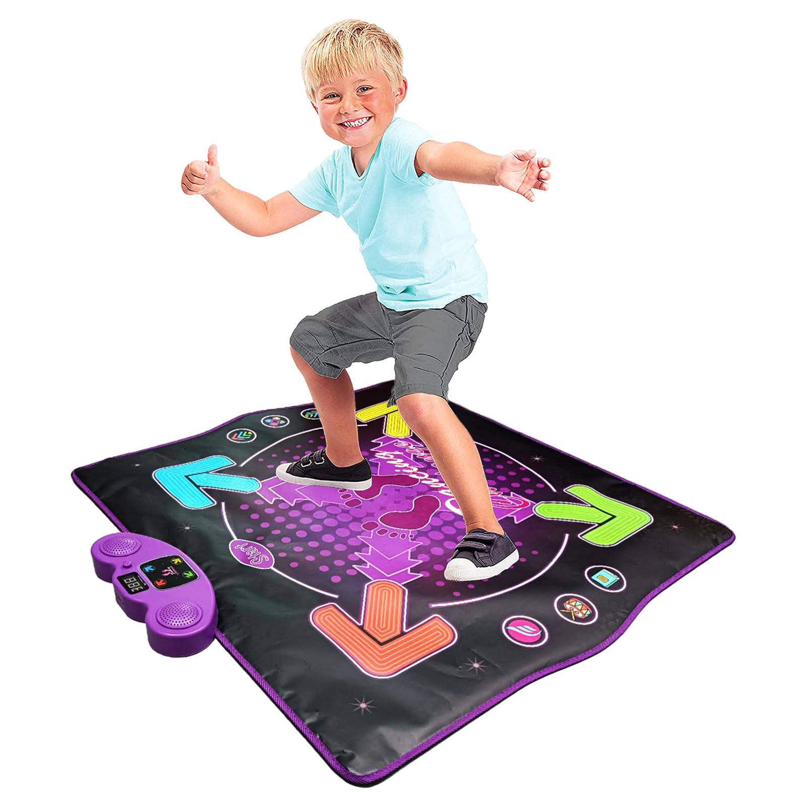 Electronic Dance Pad with Microphone, 8 Built in Songs, Touching and Stepping Improve Coordination Toy For Kids (Lighting Type)