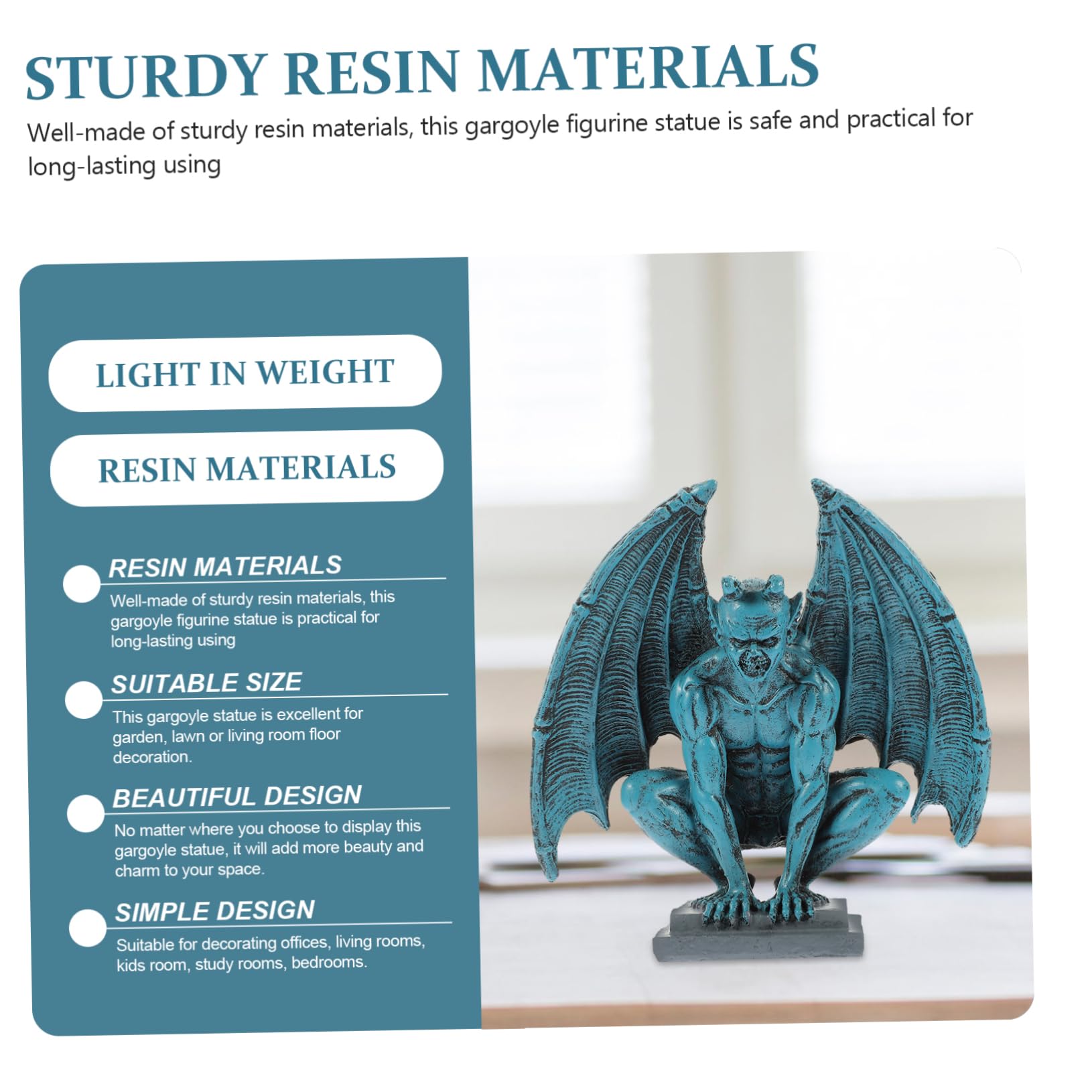 Cabilock 2 Pezzi Gargoyle Statue Figurine Da Giardino Statue Ornamenti Giocattolo Da Esterno Drago Giardino Solare Decorazione Angelo Rana Statua Accessori Da Delle Fate