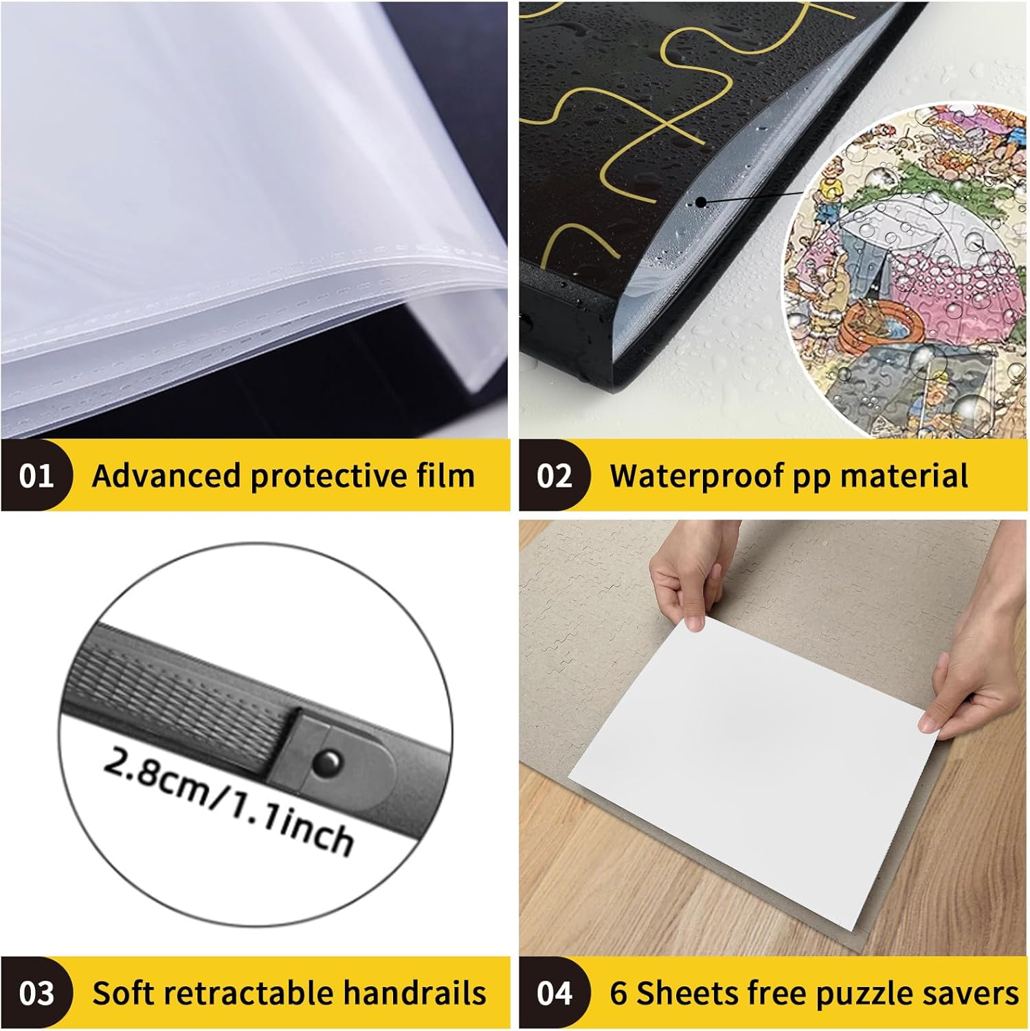 Puzzle Storage Folder for 1000 Pieces, Portable Large Capacity Jigsaw Puzzle Organizer with 25 Pockets for 50 Sets Puzzle Folder, Dustproof and Protective Puzzles Accessories