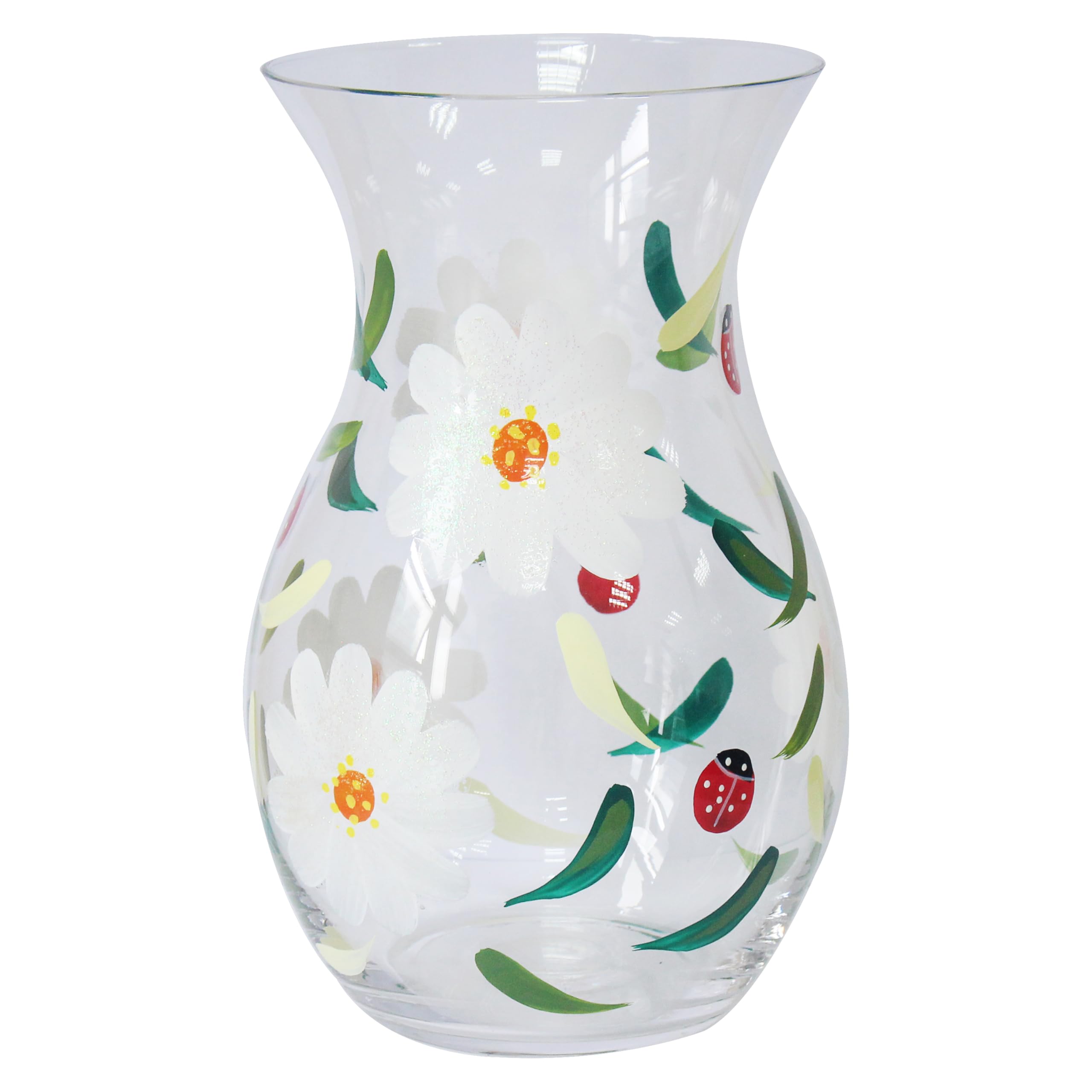 L & P Home & Gifts Hand Painted Glass Lynsey Johnstone Bluberries Vase For Home & Kitchen | Lovely Home Décor Accessory for Milk, Cream, and Water | Reusable & Practical Gift for Women and Men