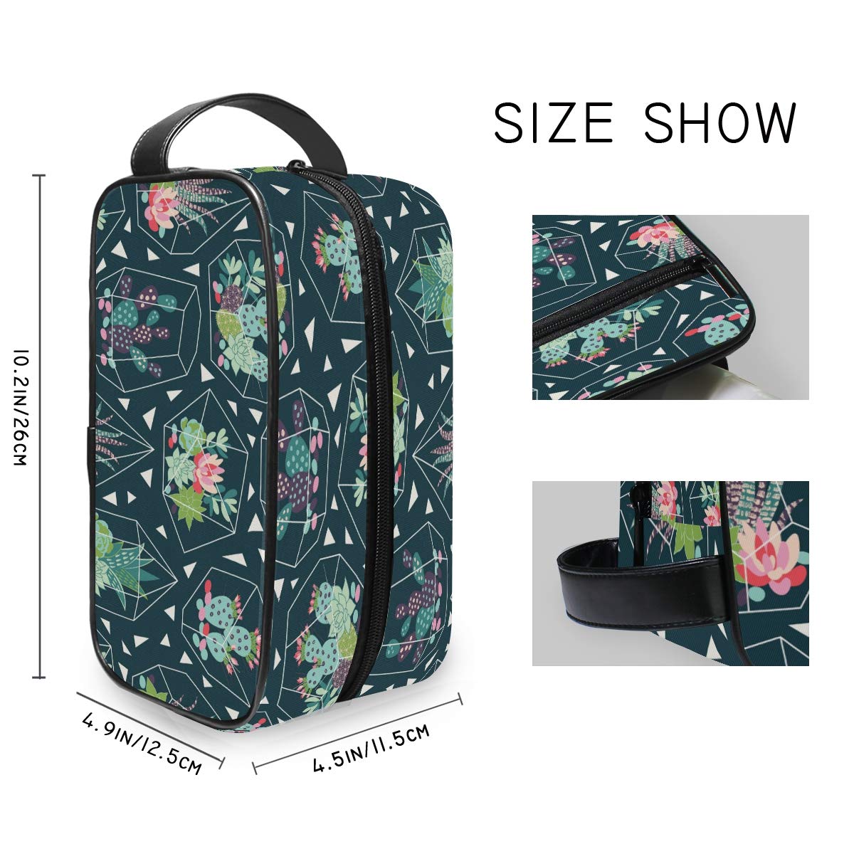 Wamika Trousse Portatrucco Cactus Tropicale: Pratica, Leggera E Con Gancio, Perfetta Per Viaggio, Scuola E Ufficio