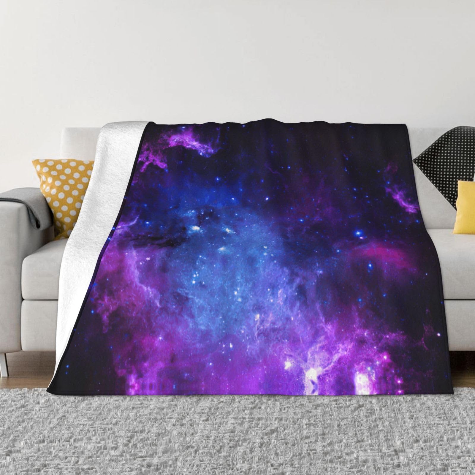 Couverture en micro-polaire galaxie bleue un cadeau idéal