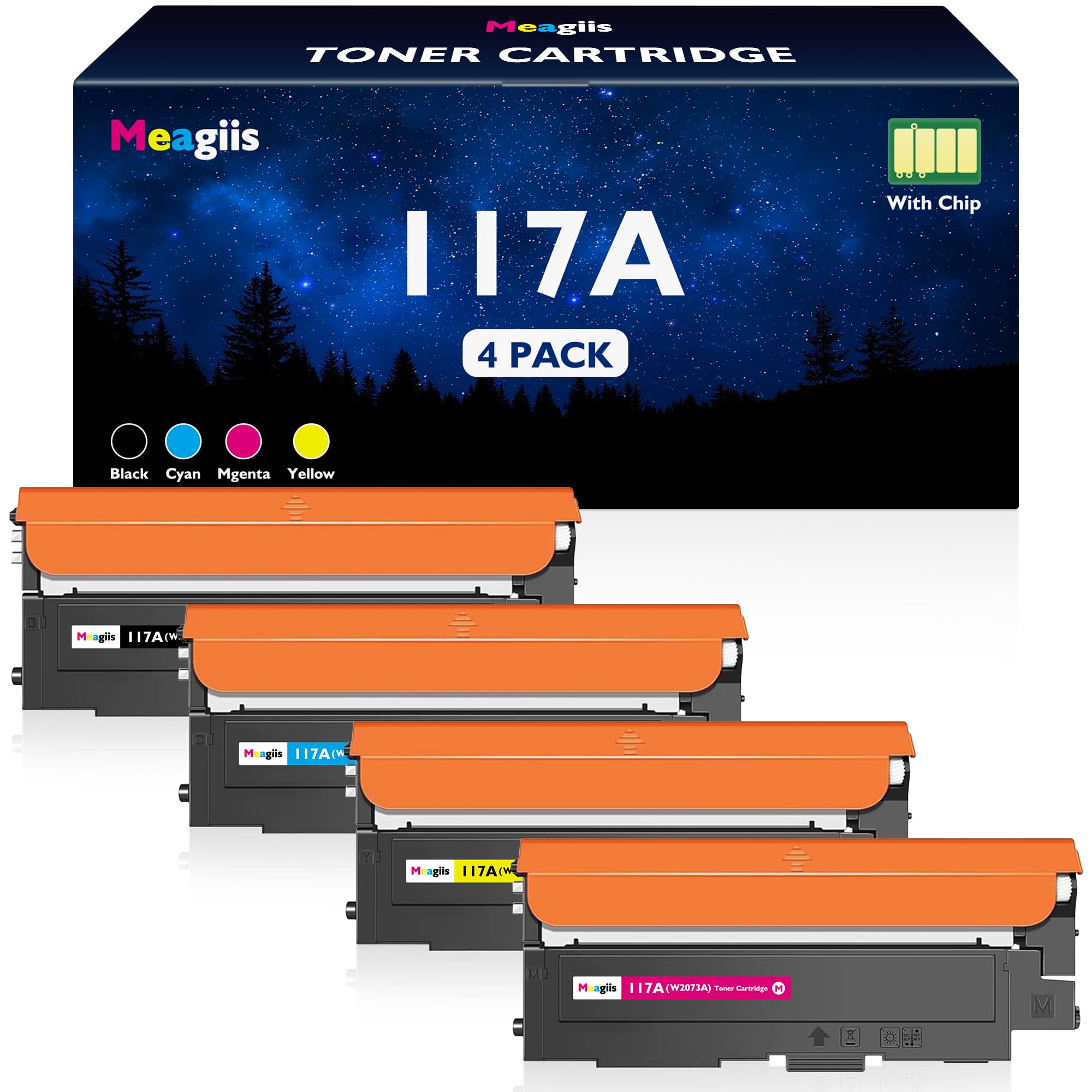 117A Toner Compatibili con HP 117A Toner (4 Pezzi) | Compatibili con HP Color Laser 150nw, 179fnw, 178nw, 150a, 178nwg, 179fwg; Con Chip; 1 Nero, 1 Ciano, 1 Magenta, 1 Giallo