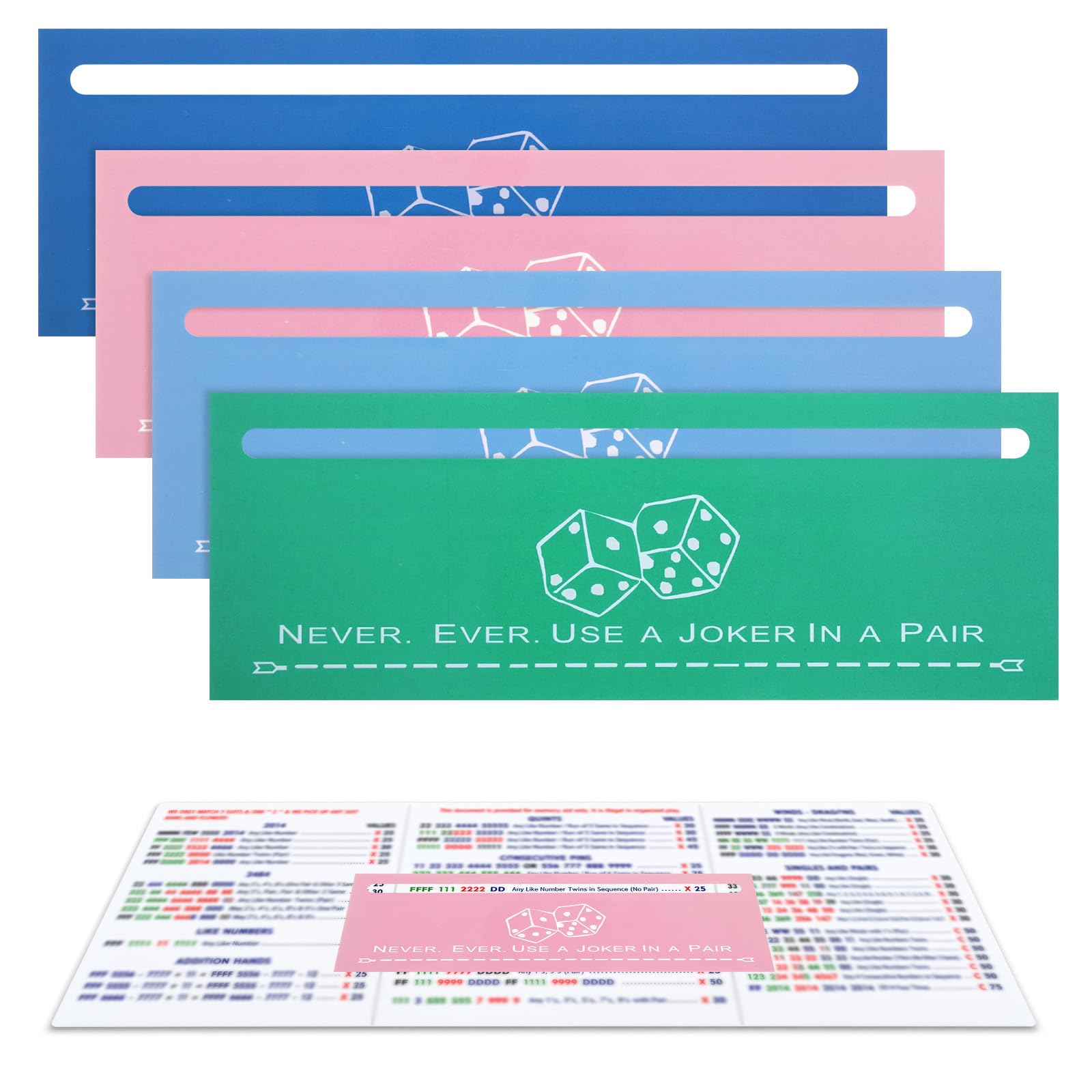 YUXIANLB 4pcs Mahjong Card Line Finder Guide, Rules Helper Reader Beginner Friendly Easy to Carry Strategy Tool Accessories Gifts for Women Player Travel Parties Competitions Game Nights