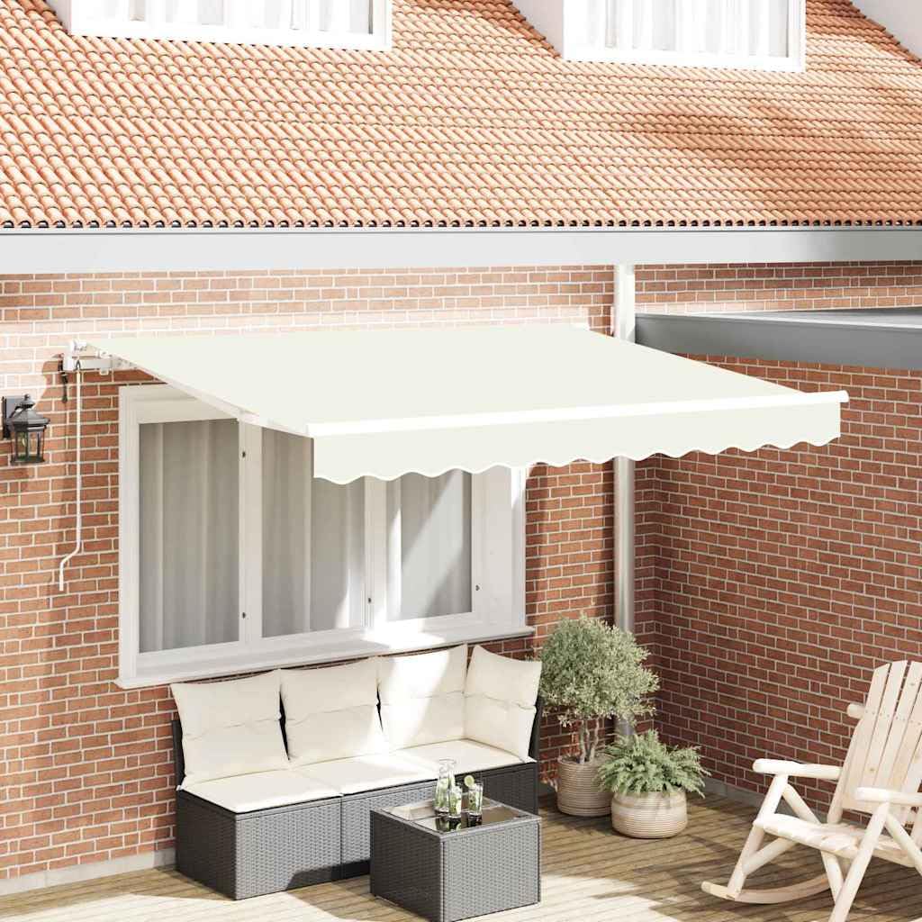 Auvent résistant aux UV store banne 300 x 200 cm crème pour extérieur