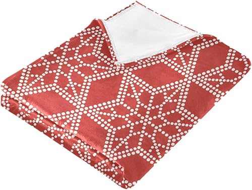 Miniatura 2 de KLL Christmas Stars Red Throw Blanket, Comfy Warm Throws for Home Decor, Office, Chair, Winter Blanket, 50"x60"