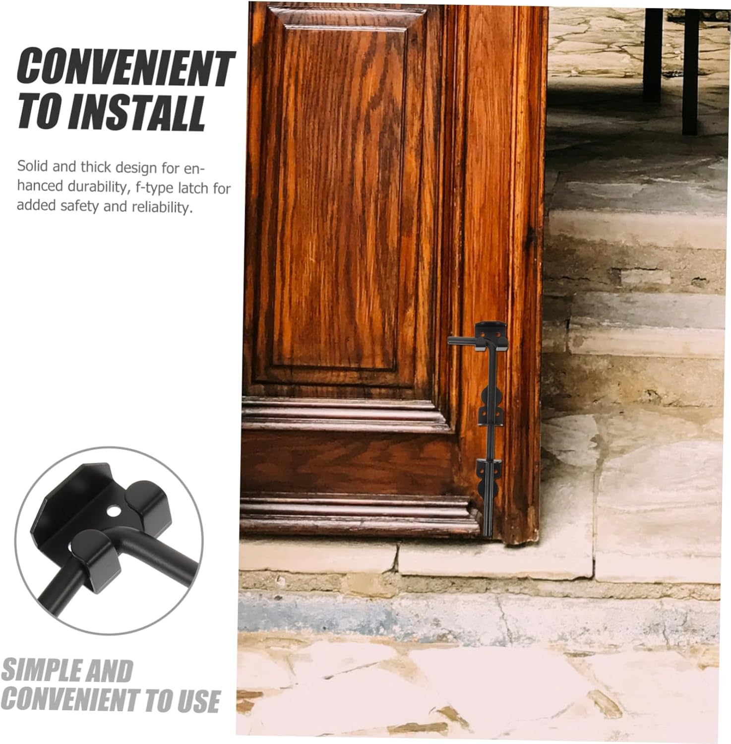 Fence Gate Drop Rod Ground Anchor Cane Bolt for Gates Barn Door Lock French Door Lock Hardware