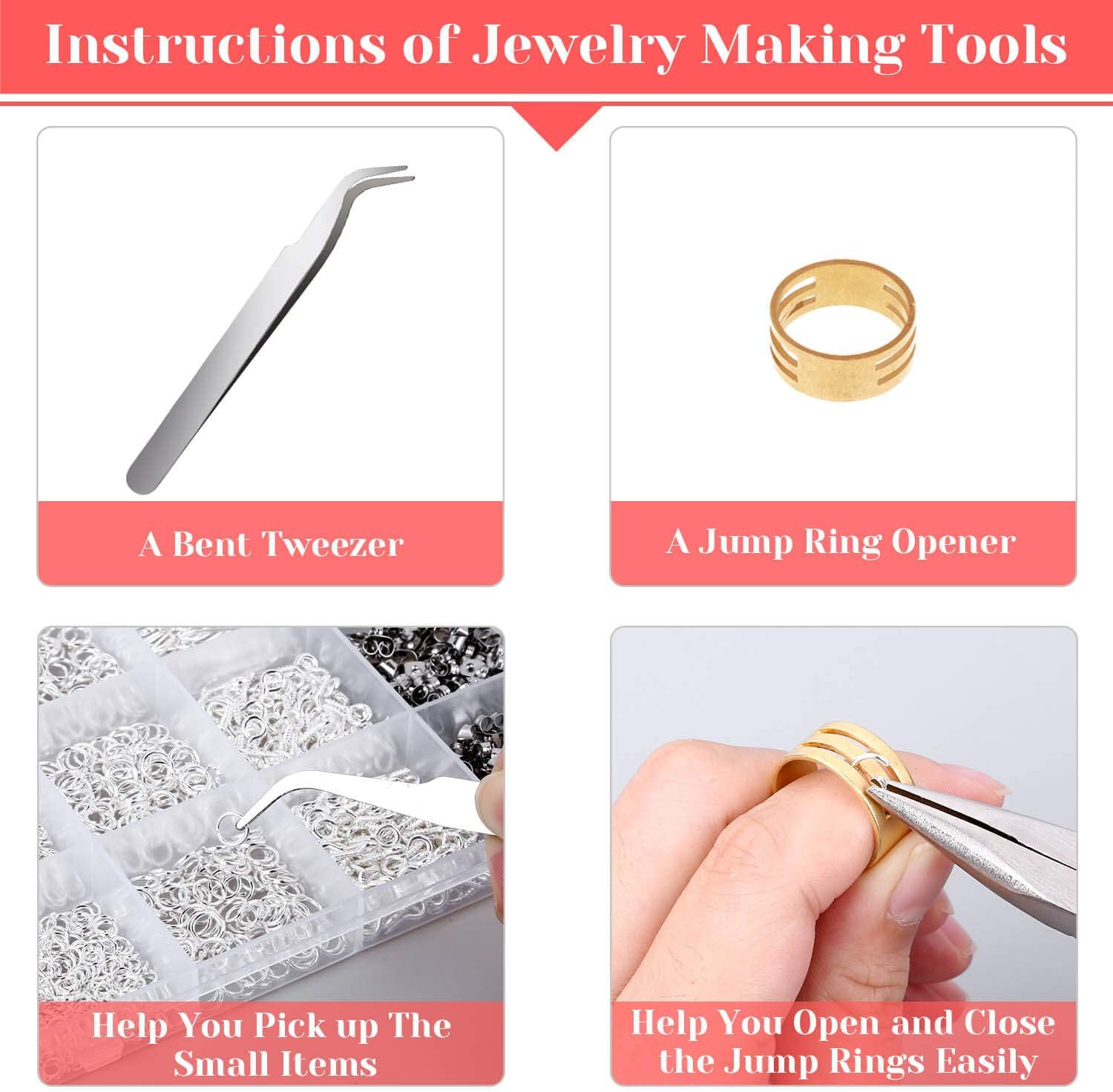 Thrilez 3080Pcs Earring Supplies Kit - Includes Hooks, Backs, Rings, Pins, Posts and Tools for Making and Repairing - Image 5