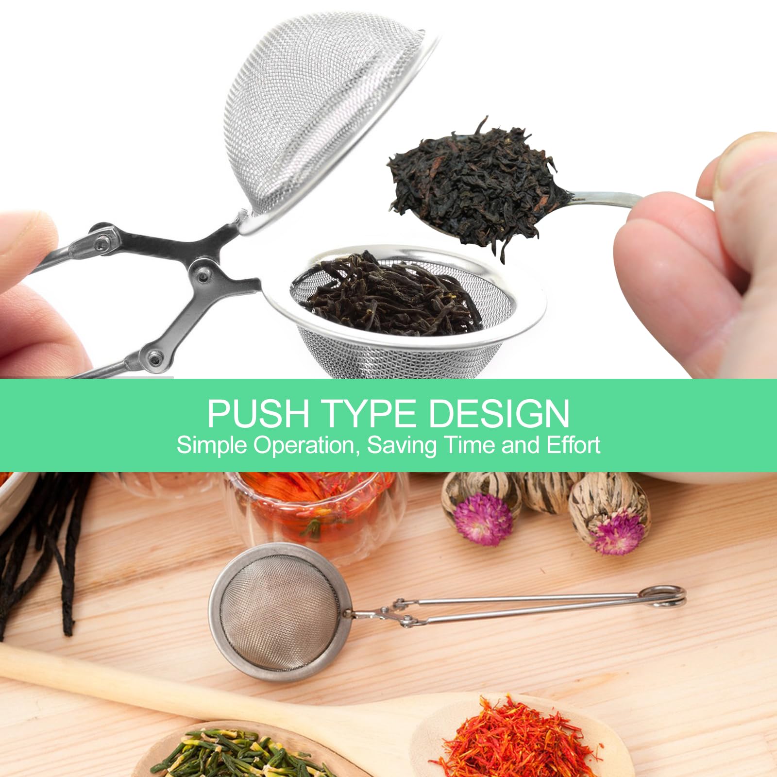 4 Piezas Infusor de Bola de Té, Bolas de Té de Acero Inoxidable, Infusor de Té, Pinza de Filtro de Té, Reutilizable, Bolas Infusoras para Hojas Sueltas, Especias, Hierbas y Condimentos