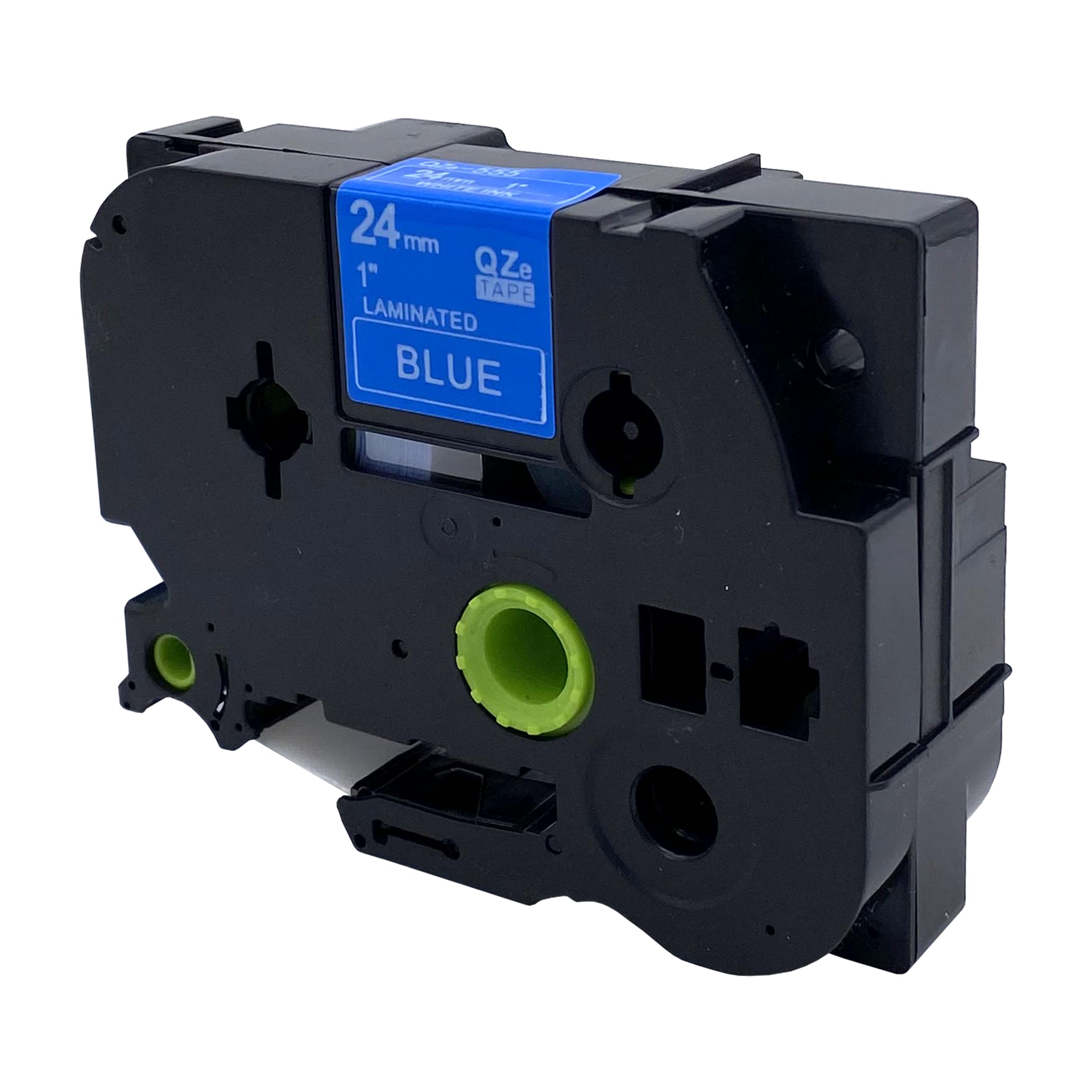 DULA Brother-kompatibel Schriftband TZe-555, 10 Kassetten, Brother P-touch, Weiß auf blau, 24 mm x 8 m