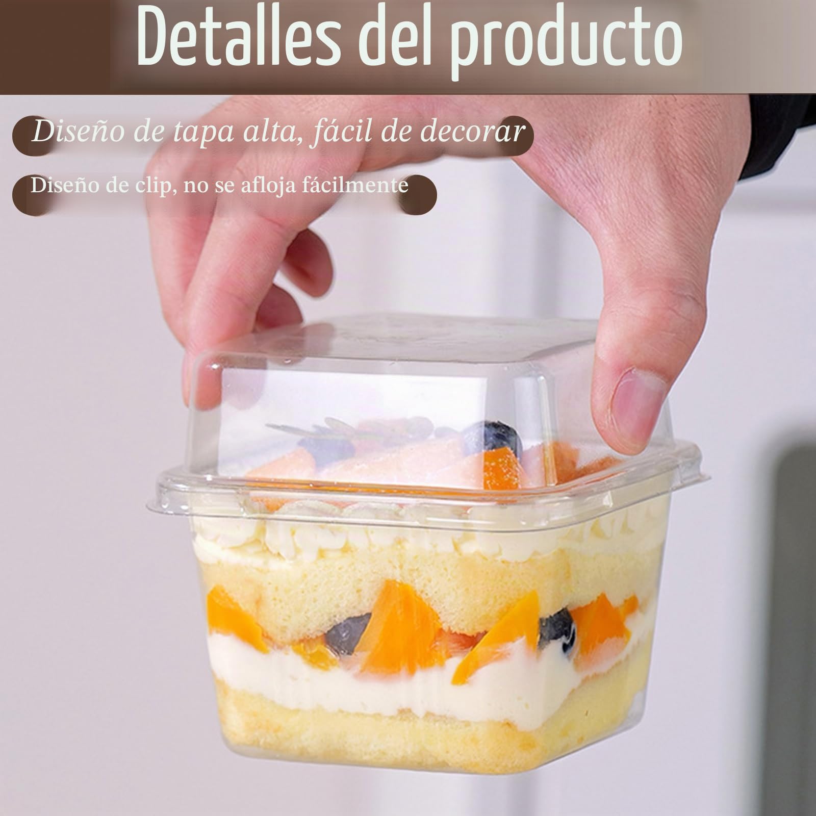 100 tazas de postre con tapas, 300 ml/283.5 g de plástico con cucharas, taza de postre transparente para aperitivos de postre reutilizable para servir postres, aperitivos, mousse