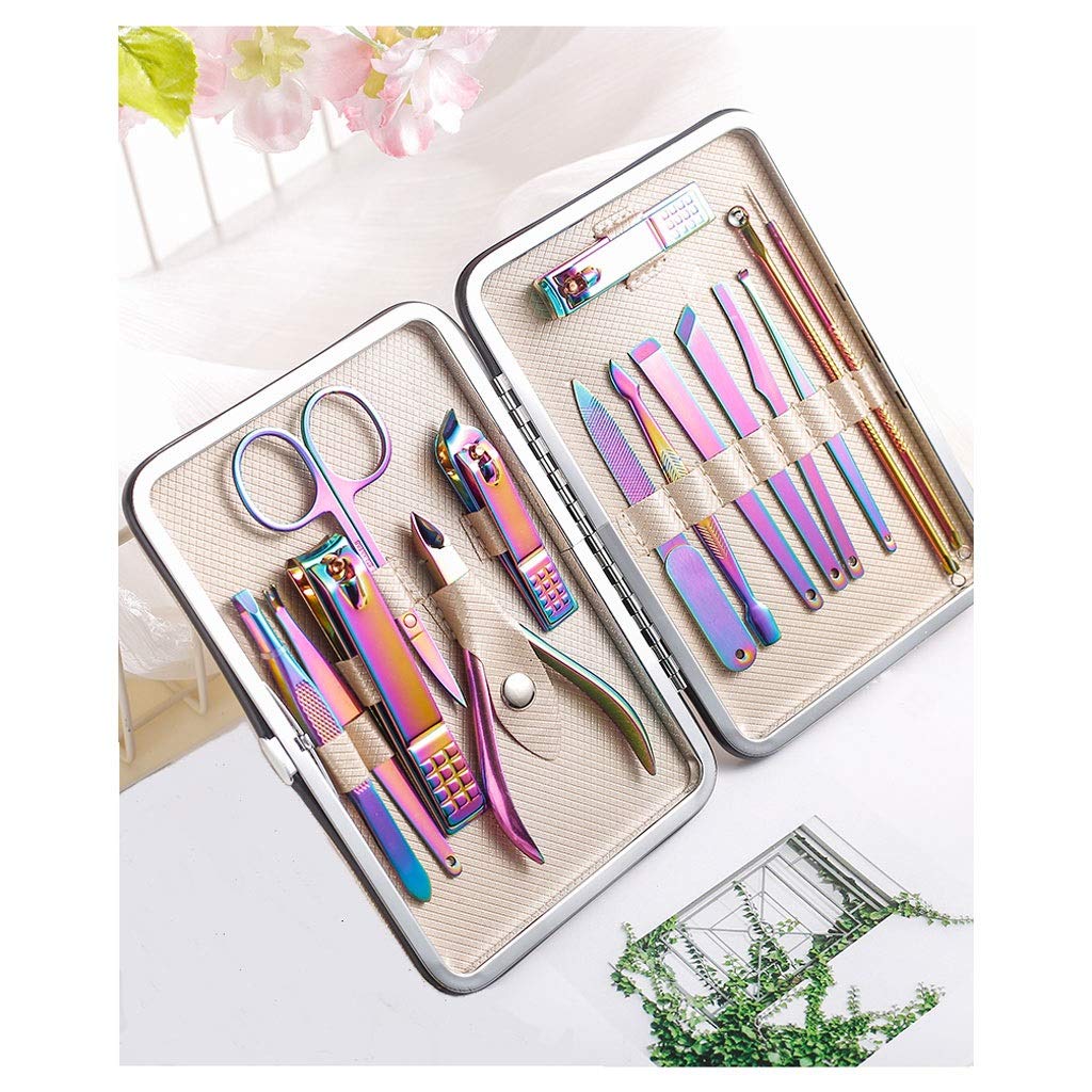 Set de coupe-ongles, Boîte de coupe-ongles domestique, ensemble de manucure, ensemble de beauté des ongles, boîte à outils Portable, 15 pièces