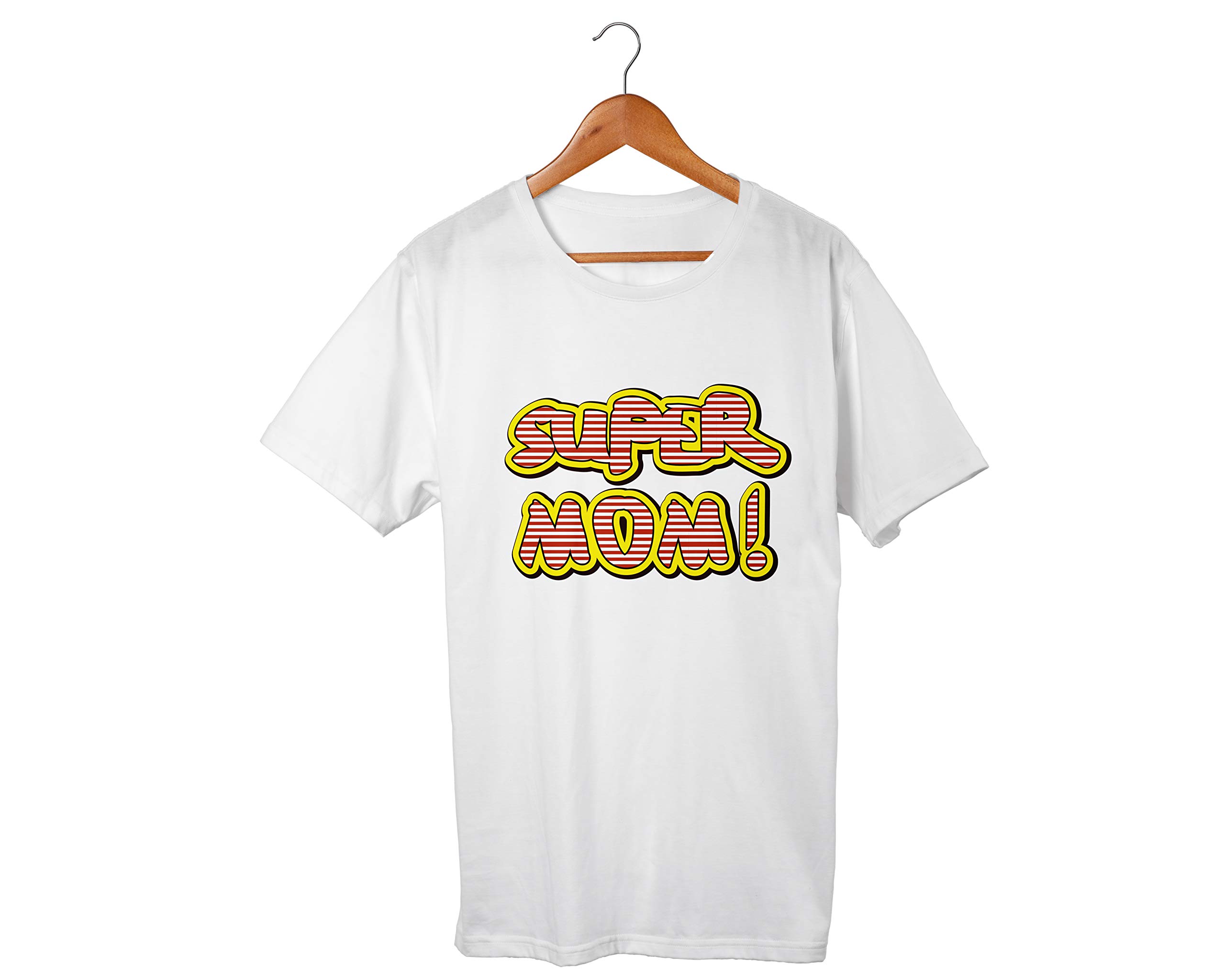 Raavi colors Mother's Day |Unique t-Shirt| Supper Mom Printed |White,Blue,Black,Yellow |Cotton|Round Neck|Half Sleeves|for Girls.