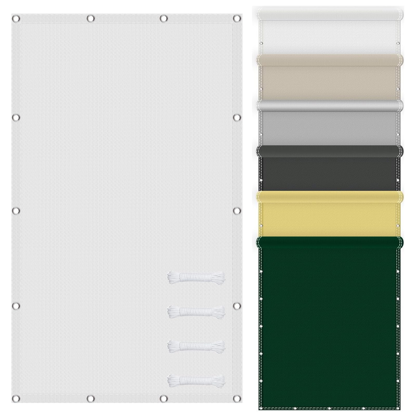 Toile ombrage rectangulaire blanche 150x200 protection solaire anti-UV imperméable