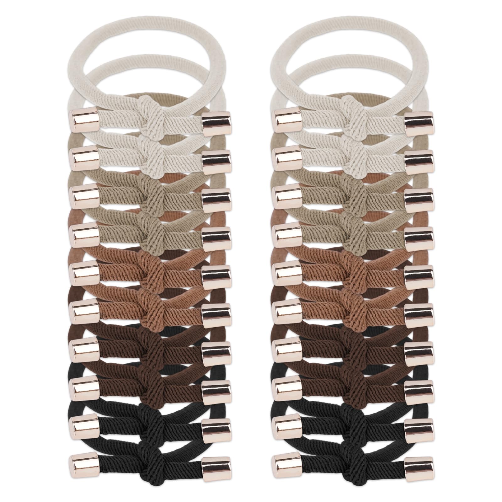 30 Pieces Braided Hair Ties, Hair Ties Elastics Knotted 5 Colors for Ponytail Wrap, Stretchy Rubber Bands No Damage Ponytail Holders for Women