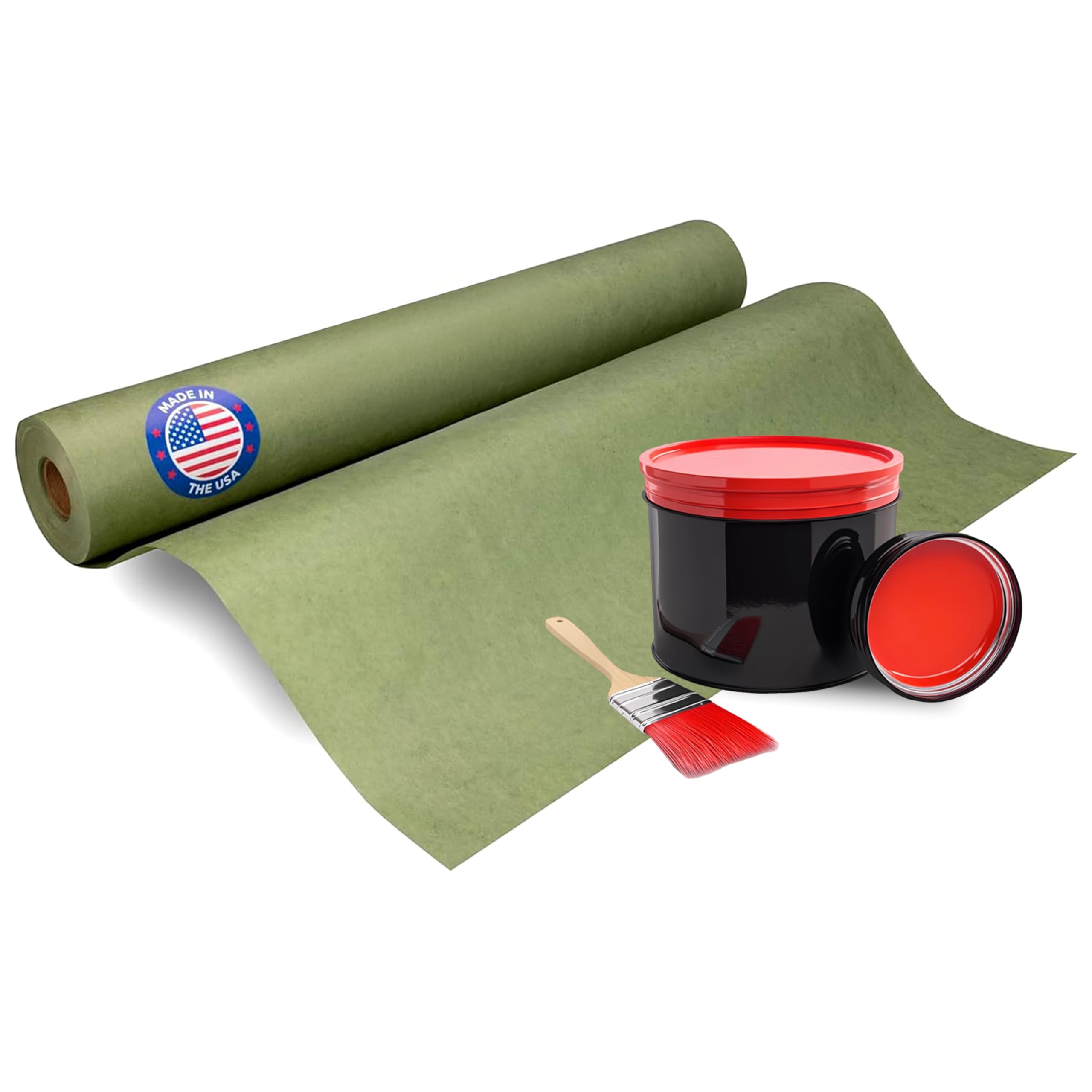 IDL Packaging Premium 18" x 60-Yard Green Masking Paper Roll – Oil-Based Masking Paper with Oil and Water Resistance – Kraft Material to Protect Surfaces – Perfect for Automotive Painting