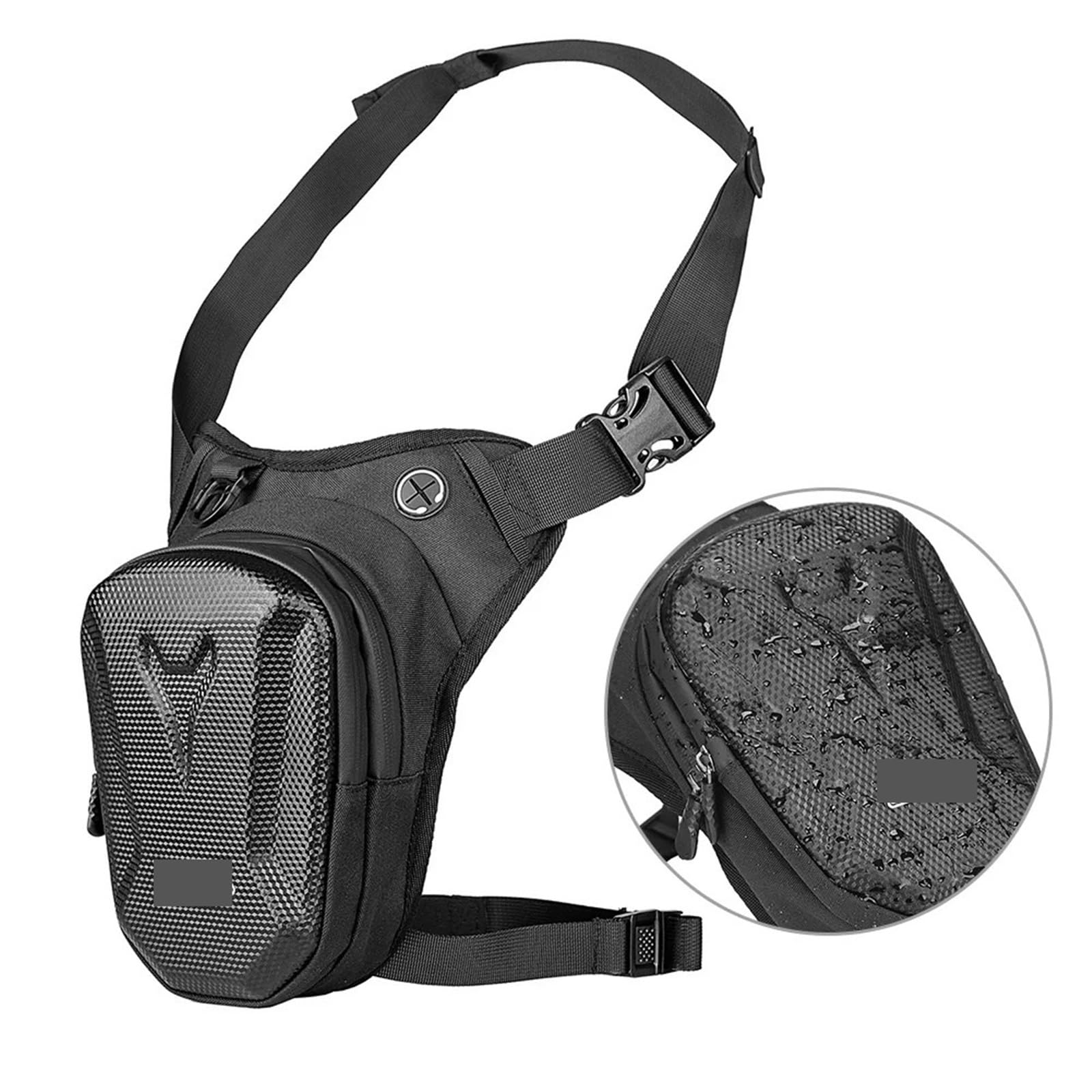 Bolsa Pierna Moto Riñonera For Motocicleta, Bolsa De Pierna EVA Impermeable, Lateral For, Cinturón, Equipaje, Bolsas Viaje, Monedero For Teléfono(Black 1)