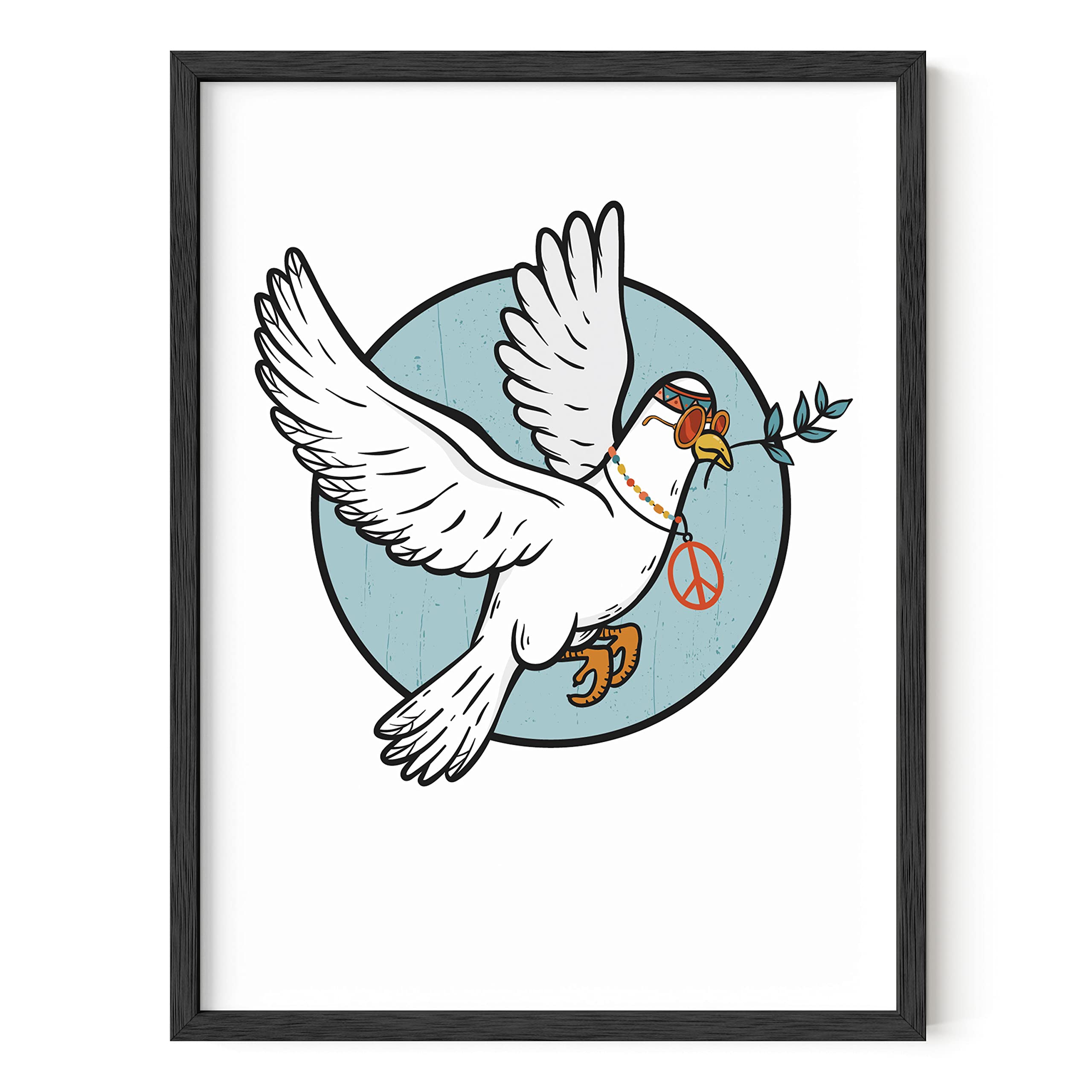 Dove of Peace Hippie Posters for Bedroom - Dove Print Posters Hippie Wall Art | Doves Wall Decor Indie Posters Hippie Art and Indie Pictures Wall Decor | UNFRAMED 12" x 16" (Hippie Dove)