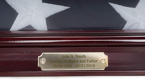 Miniatura 6 de Exhibición personalizada con diseño triangular de madera maciza para bandera frontal de vidrio, capacidad para 5 x 9.5 pies plegada o bandera de