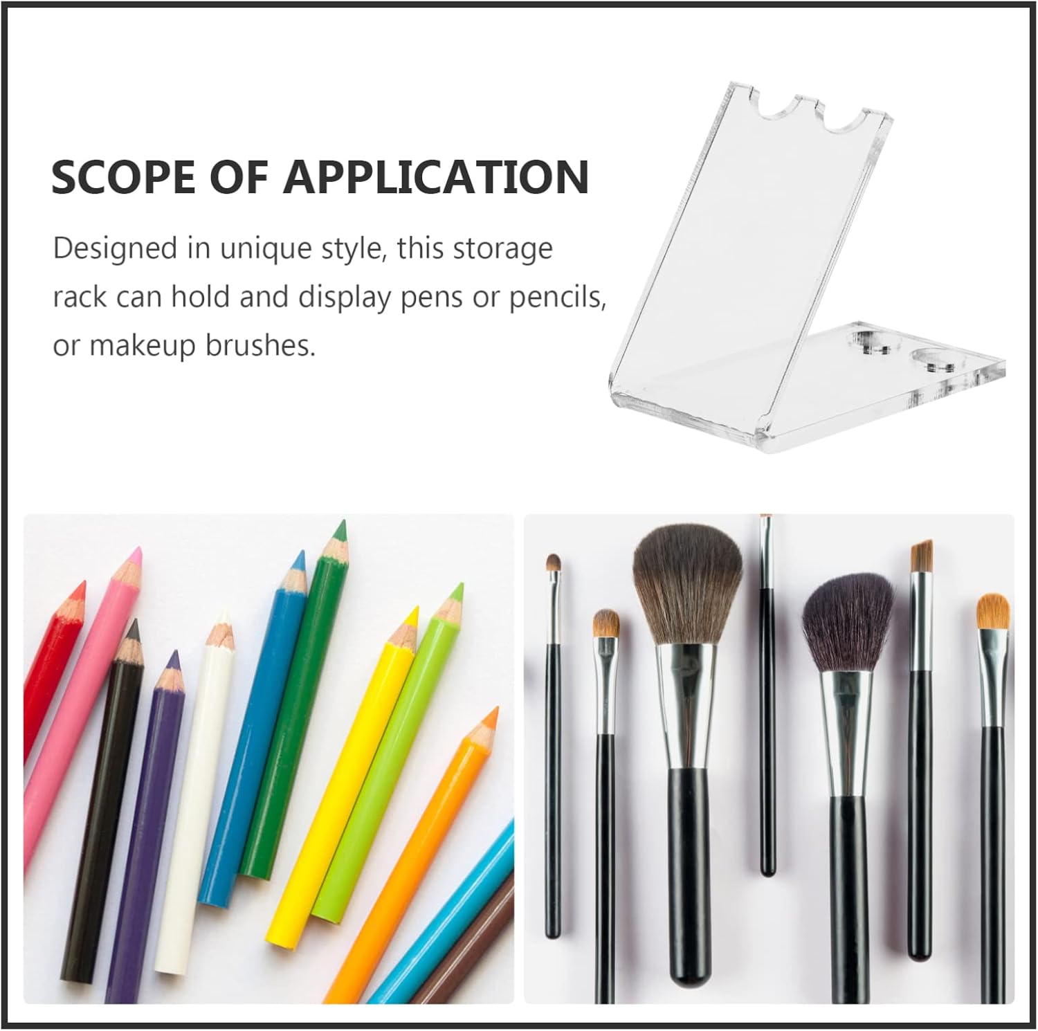 Buy OUNONA Acrylic Pen Holder Display Stand Makeup Brush Rack Organizer