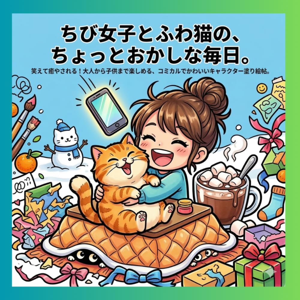 『ちび女子とふわ猫の、ちょっとおかしな毎日。』: 笑えて癒やされる！大人から子供まで楽しめる、コミカルでかわいいキャラクター塗り絵帖。