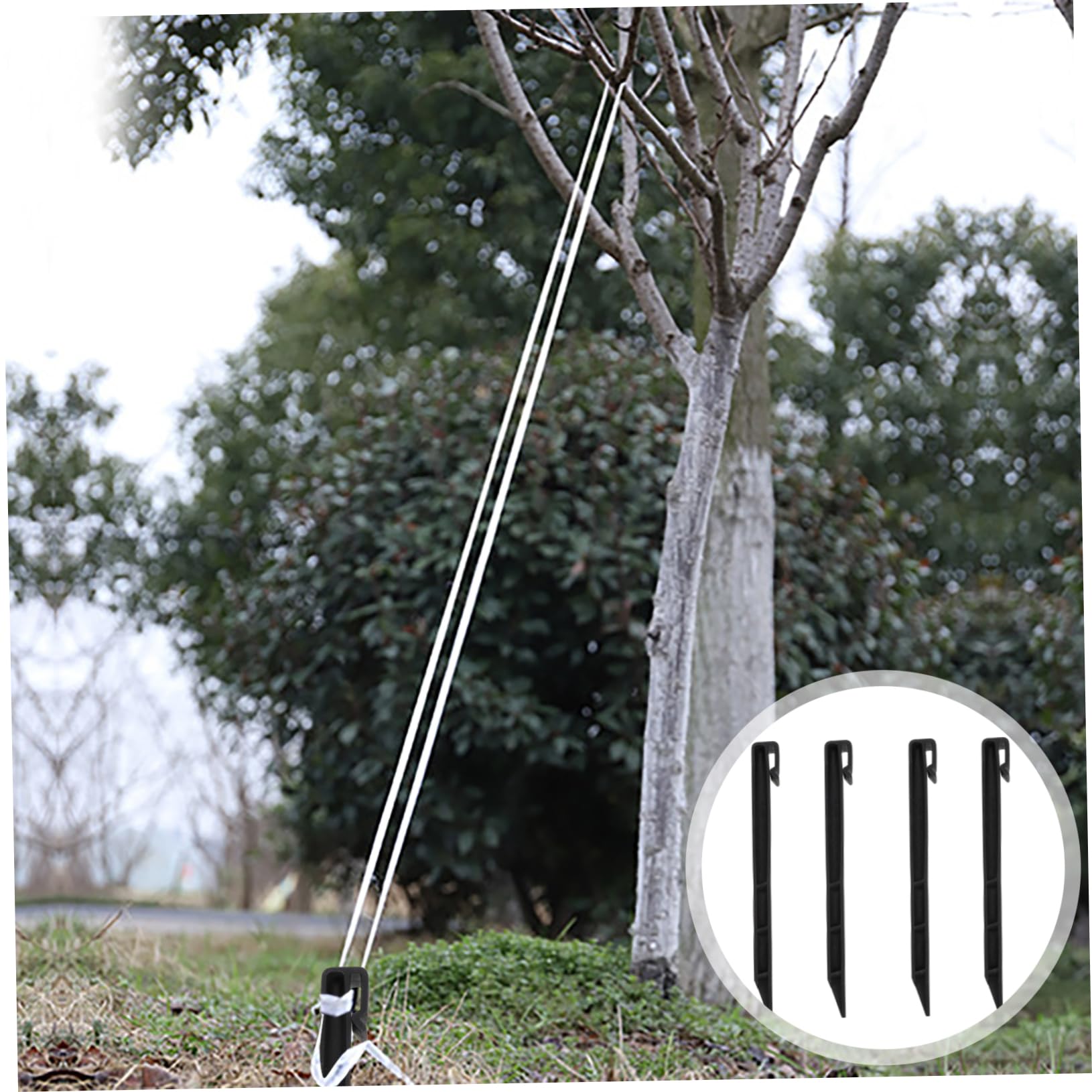 Balacoo Gardening Ground Spikes 20pcs Plastic Ground Nails for Lawn Garden Edging