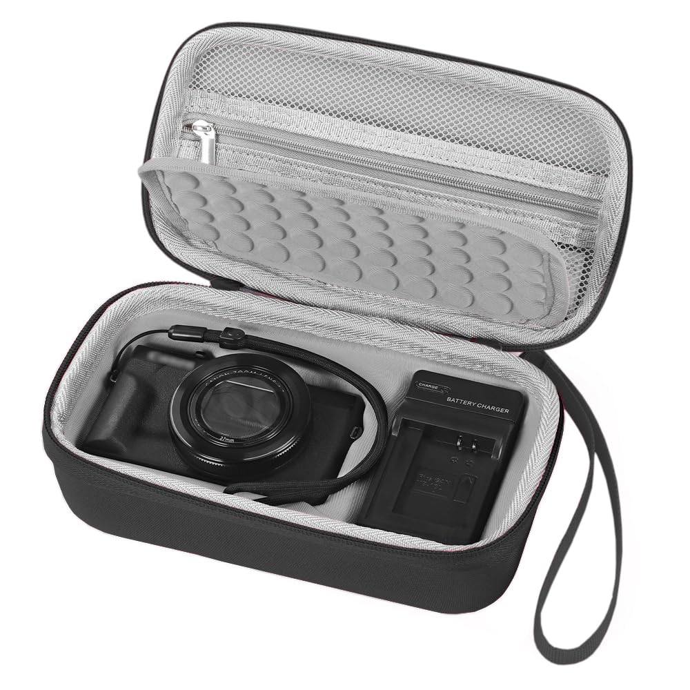 Camera Bag Carrying Case Compatible with Canon G7X Mark III/ G7X Mark II Digital Camera, Hard Bag Suitable for Travel and Home Storage (Black)-image-47