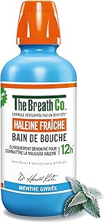 The Breath Co. - Bain de Bouche Sans Alcool - Formule développée par un dentiste - Haleine Fraîche pendant 12 heures* - Menthe Givrée, 500ml
