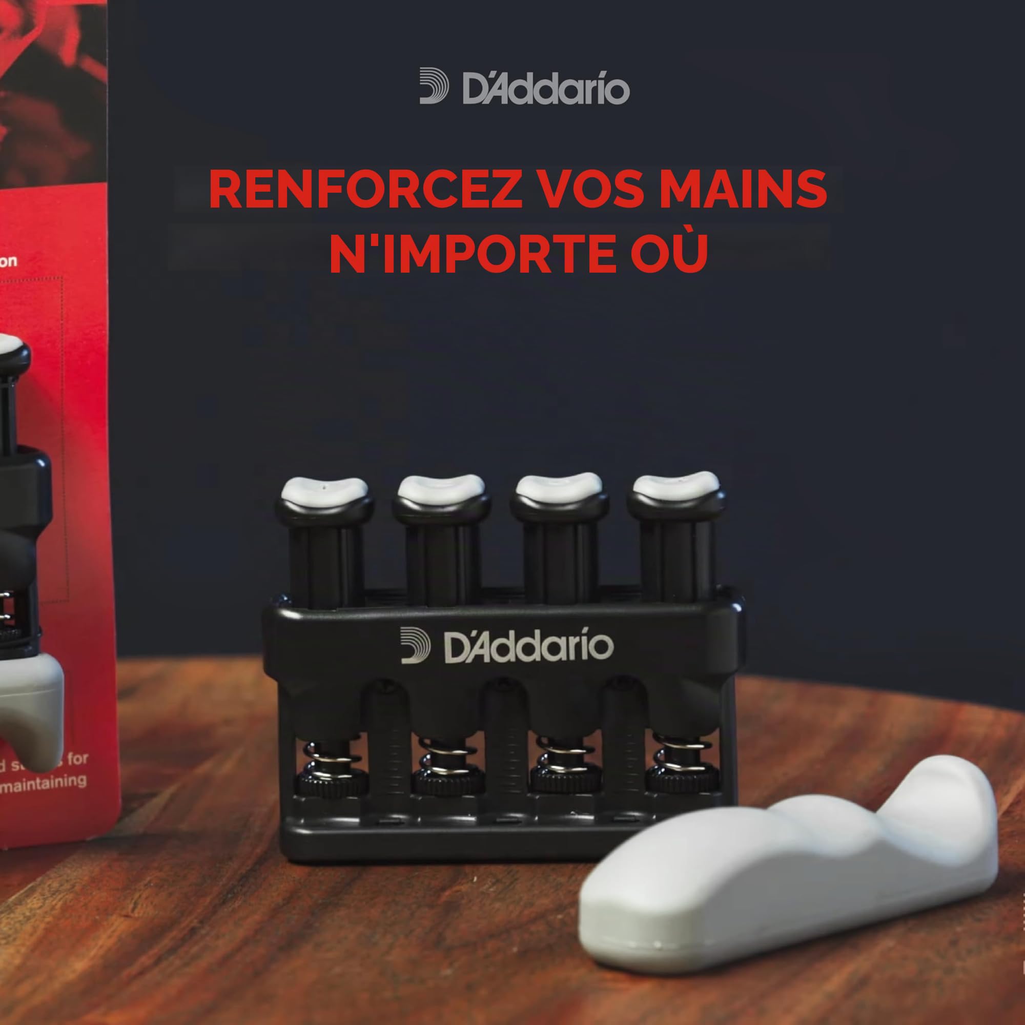 D'Addario Varigrip Hand Exerciser - Améliore la Dextérité et la Force des Doigts, des Mains et des Avant-bras - Outil d'exercice Musculaire de la Main Réglable
