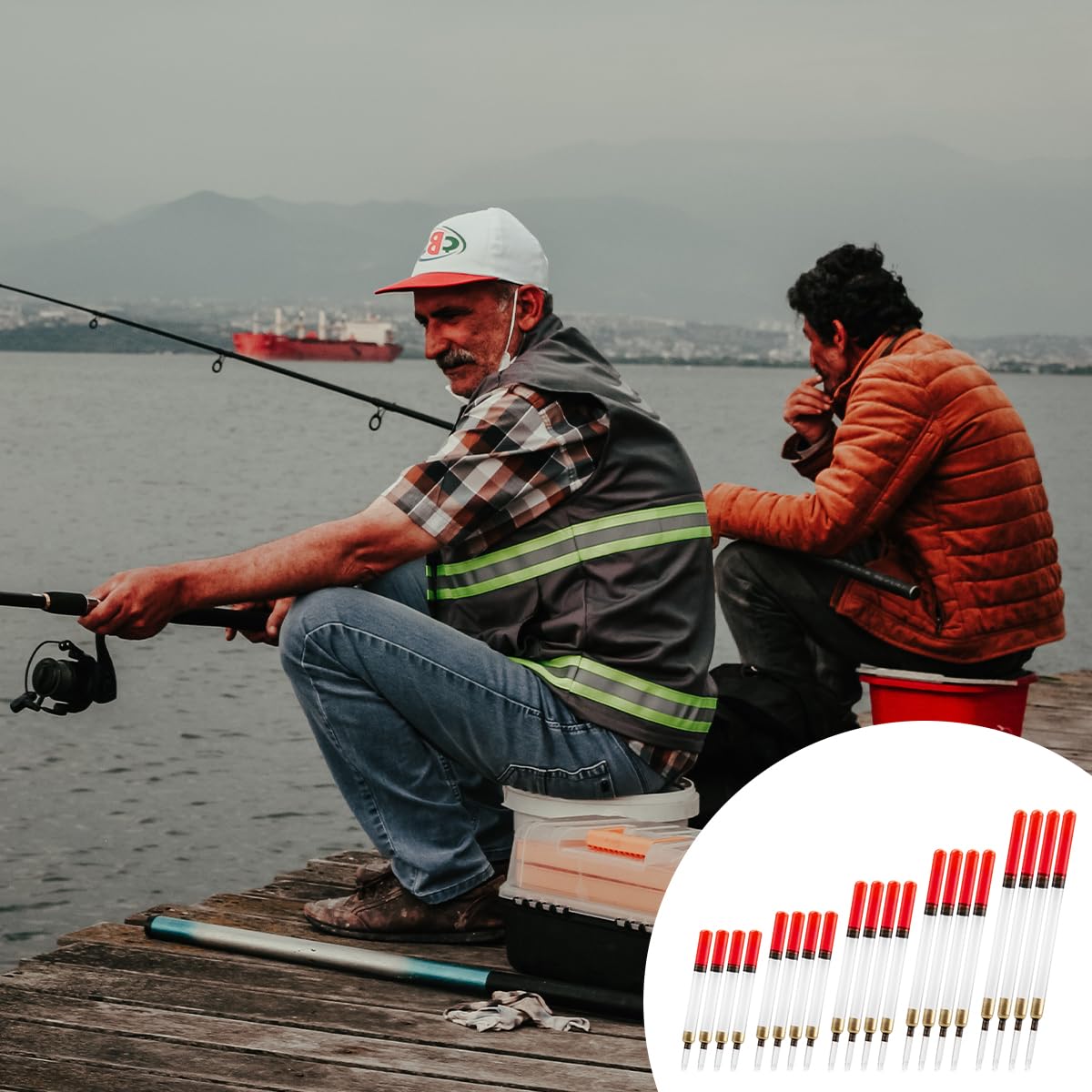 GLADFRESIT Fishing Floats Set 20PCS Plastic Fishing Floats Bobbers Accessories Fishing Tackle Floats for Outdoor Freshwater Saltwater Fishing (5 Size) - Image 3