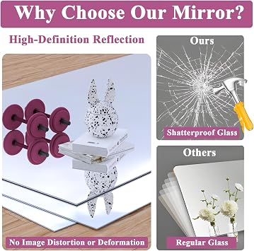 Home Gym Mirror, 143.5x60cmx3PCS, Tempered Glass Frameless, Large Yoga Mirror, Wall Dance, Suitable for Gym, Yoga, Studio, Living Room