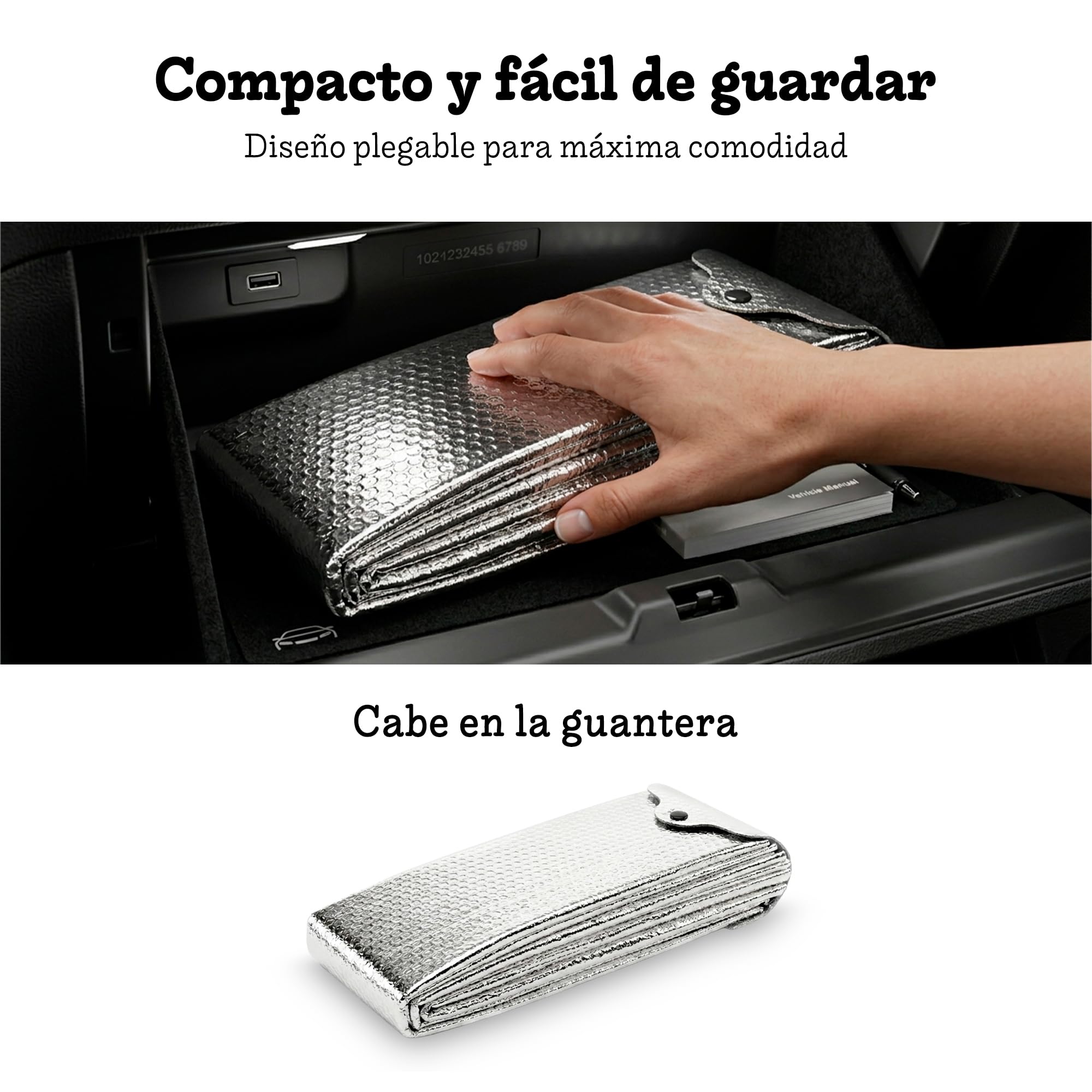 Parasol Coche Delantero Plegable Universal 140x80 cm Protector Solar Parabrisas Protección UV