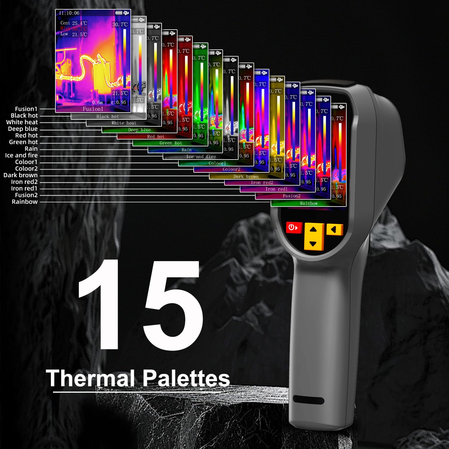 BSIDE HX2 Cámara térmica de alta resolución 320 x 240 con doble luz Fusión, cámara térmica de mano, 15 paletas de colores, cámara térmica infrarroja, 25 Hz -4-1022°F para fugas de agua, reparación