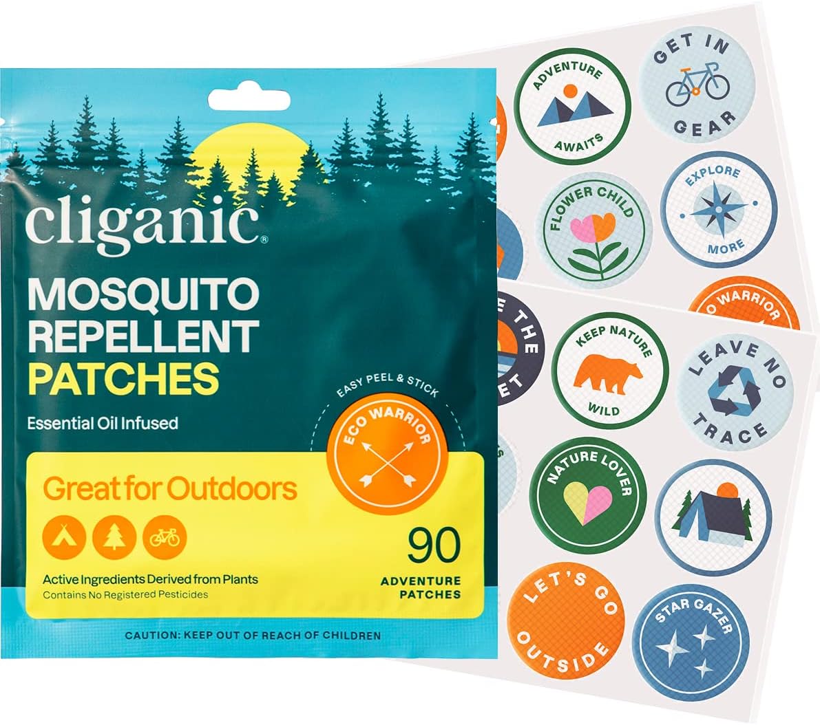 Cliganic Mosquito Repellent Stickers (90 Pack) Camping