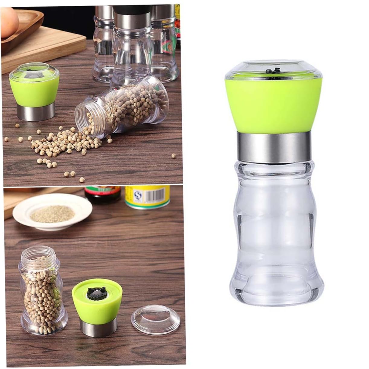 STOBAZA 1Pc Manual Pepper Grinder Kitchen Gadget Easy to Operate Seasoning Mill for Home Restaurant and Hotel Use Material Random Color