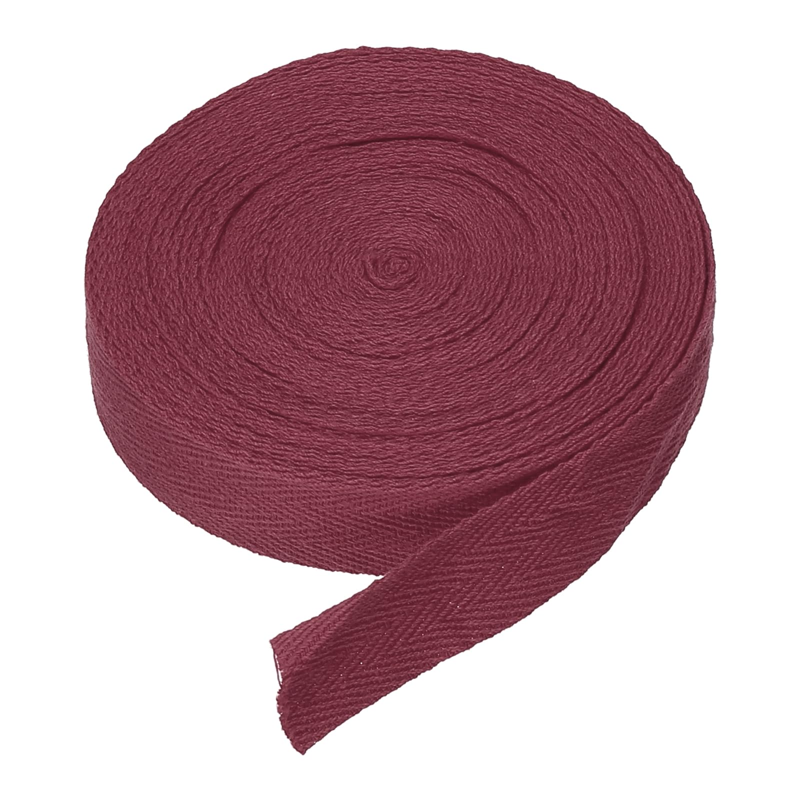 DMiotech 3/4"(2cm) 10 Yards Cotton Twill Tape Cotton Ribbons Bias Binding Tape Herringbone Tape Ribbons Dark Red for DIY Crafts Clothes