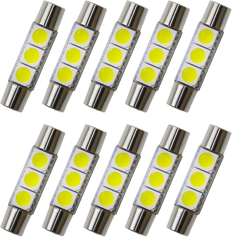 Lâmpada LED automotiva T6 YoRise 28 mm 5050-3SMD para leitura e espelho – Kit com 10 unidades