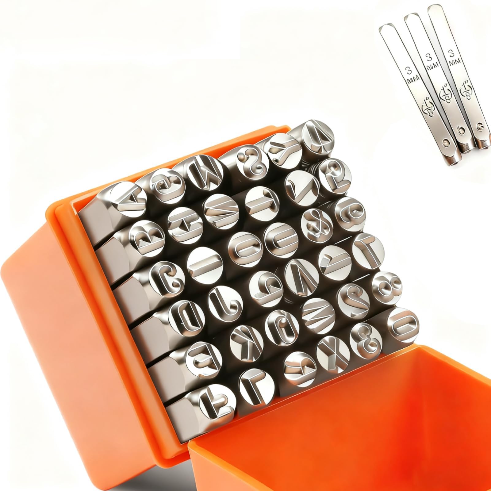 Chiffres et lettres de l'alphabet en acier pour impression sur métal de 3mm