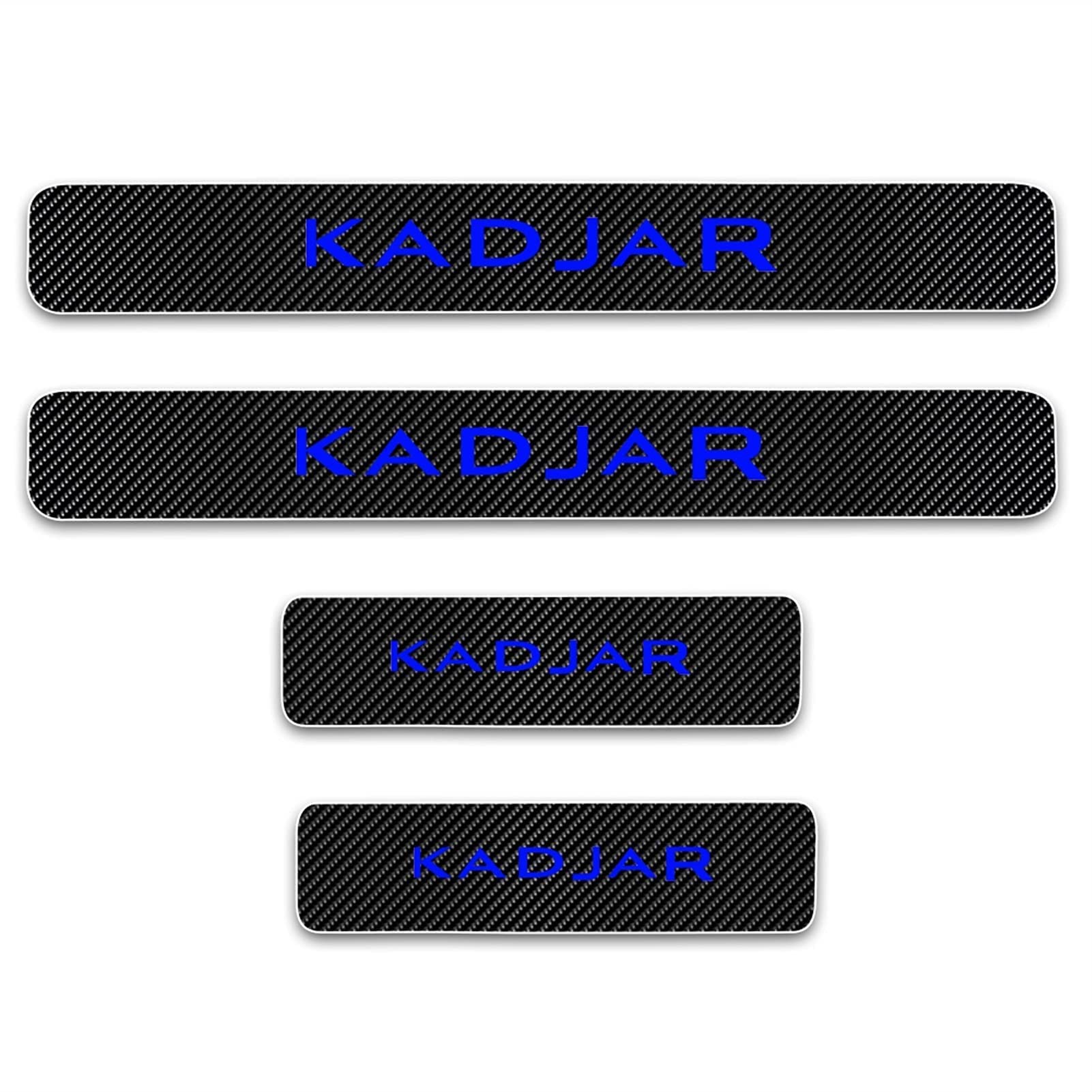 Eagleg Blue 4 Pcs Car Door Sill Protector Strips For Ren-Ault Kadjar, Carbon Fiber Threshold Stickers Kick Plates Trim Film Auto Body Styling Accessory,