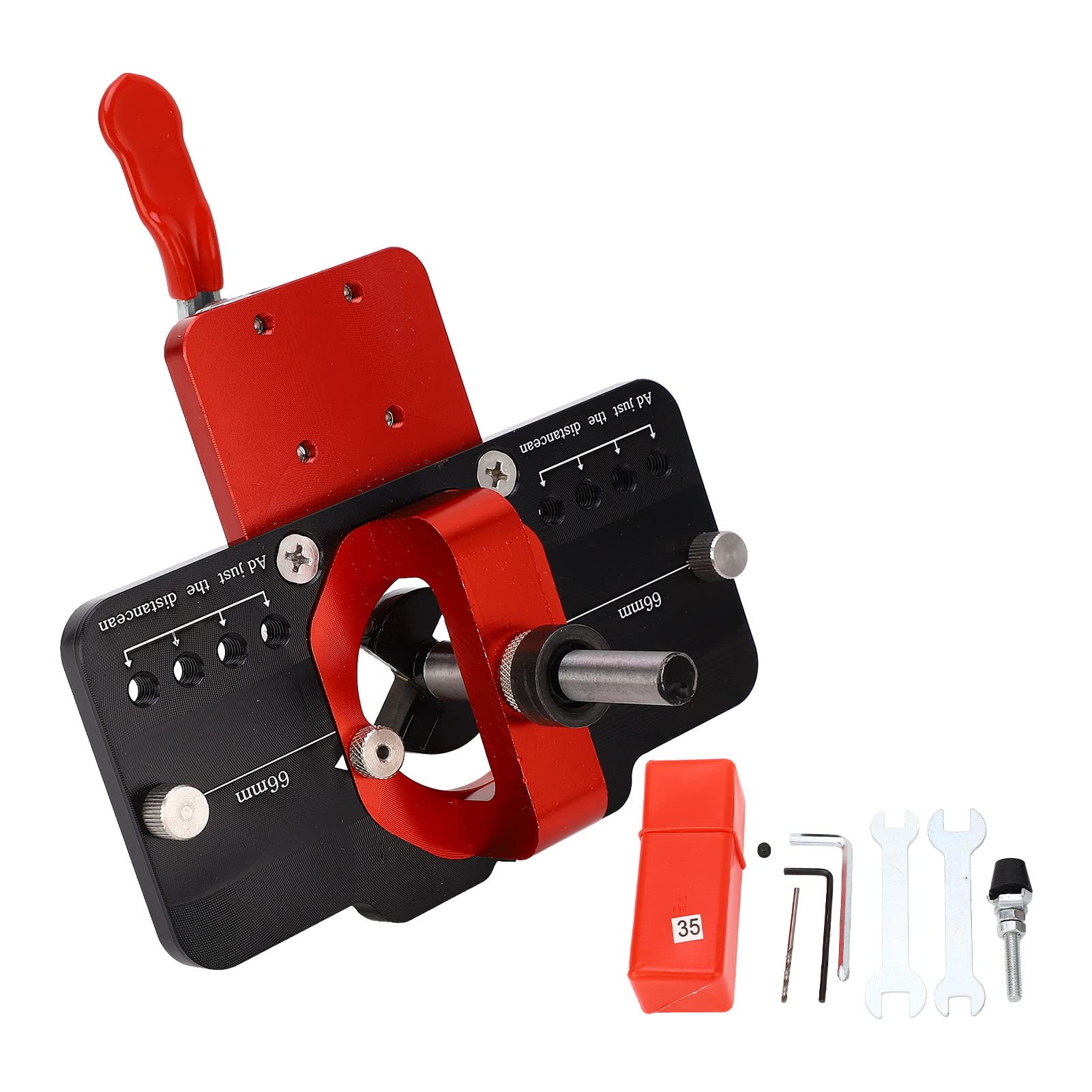Maschera per Cerniera Nascosta 35mm, Guida Foratura per Installazione Ante Armadi, Kit Punta Trapano in Lega di Alluminio per Lavorazione del Legno, Accessorio per Mobili