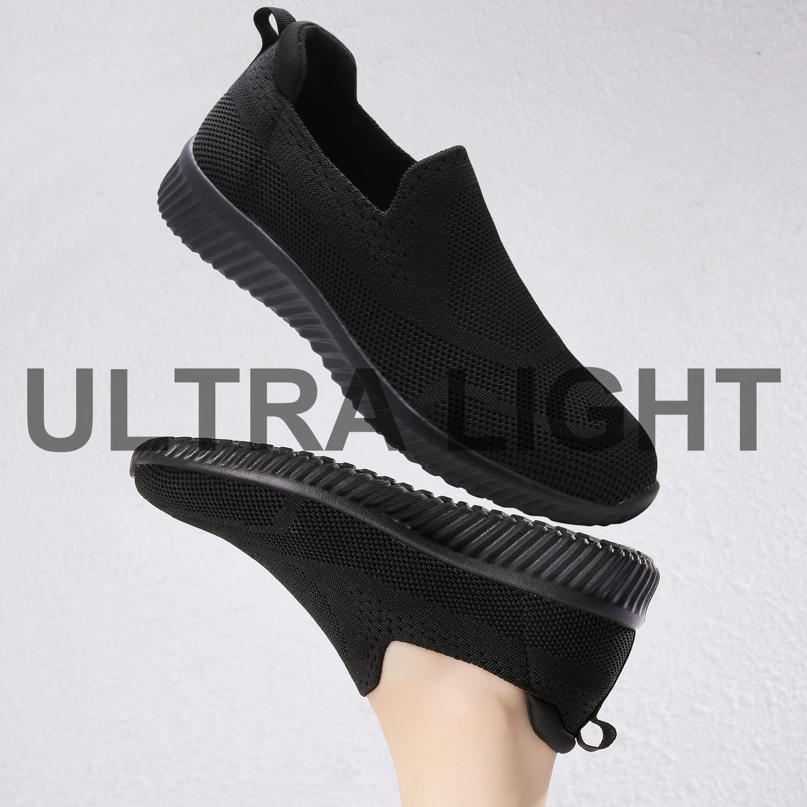 Myztra Mujer Zapatillas Slip On Malla Transpirable | Deportivas, Sin Cordones, Ligeras, Antideslizante, Caminar, Correr, Pasear, Trabajar, Uso Interior Exterior