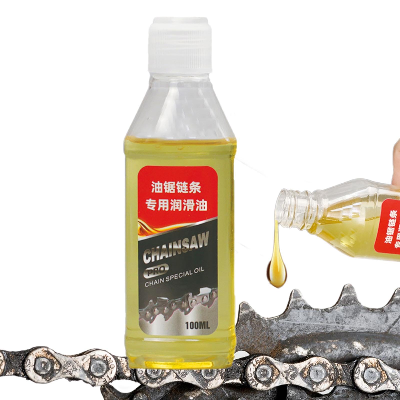 de cadena para motosierra, 100 ml, herramienta de mantenimiento, protección inoxidable para aserraderos, cortasetos, cortacéspedes y herramientas de jardín