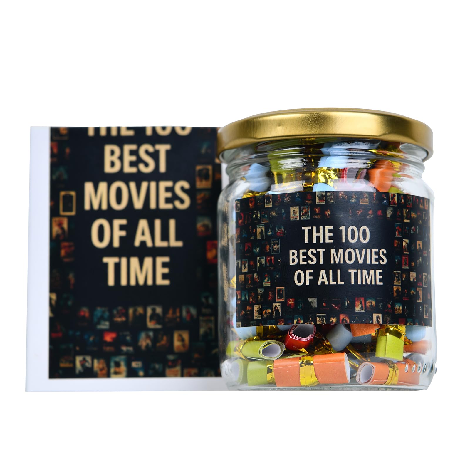 100 Best Movies Ever Jar | Must-Have Films for Movie Lovers | Handcrafted Gift for Film Buffs, Friends & Family | Fun Movie Night Ideas | Perfect Gift for Birthdays, Holidays & Special Occasions