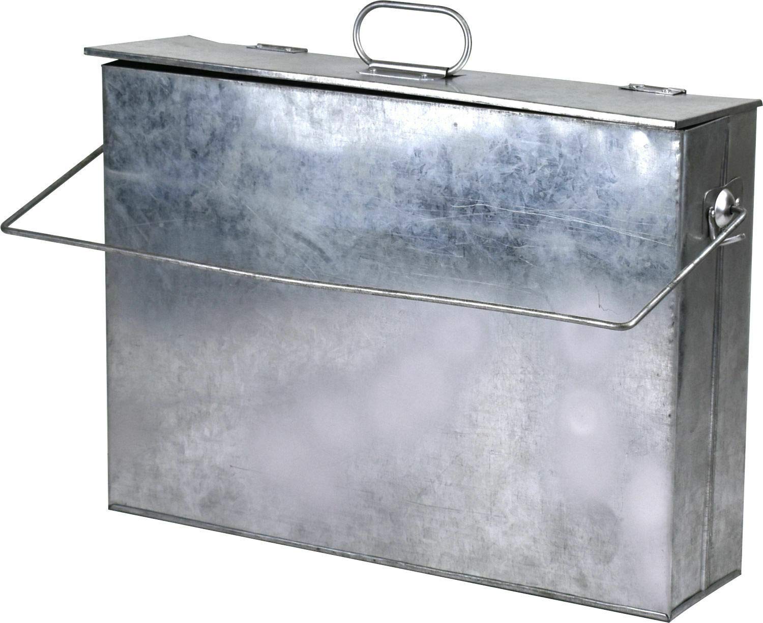 Trendi Galvanised Silver Trendi® Fireside Ash Carrier Metal Hot Tidy Box Container Fireplace Pan Bucket Bin (Galvanised Silver)